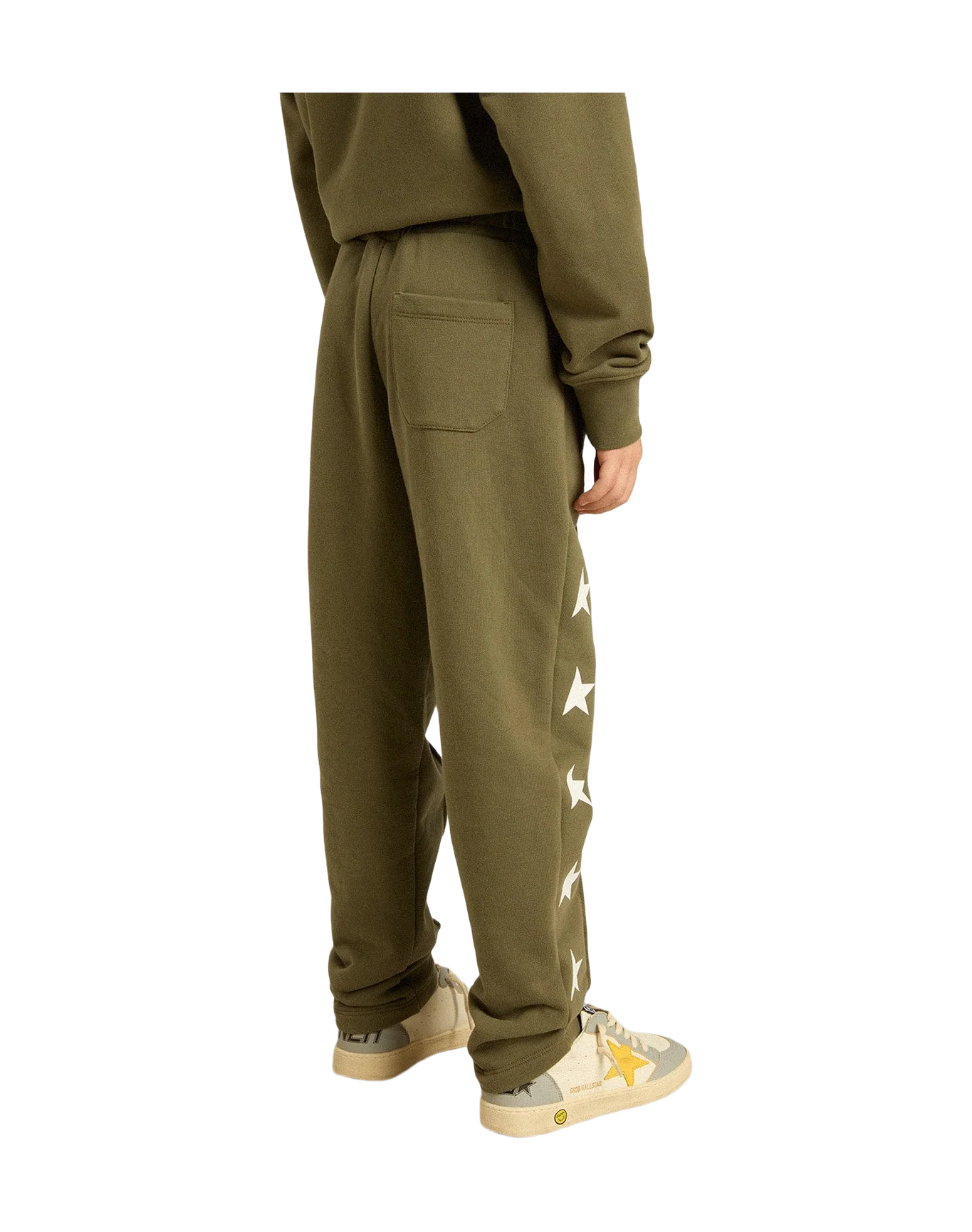 Kids | Military-Green Joggers with White Stars | Ivy Green x White - Image 3