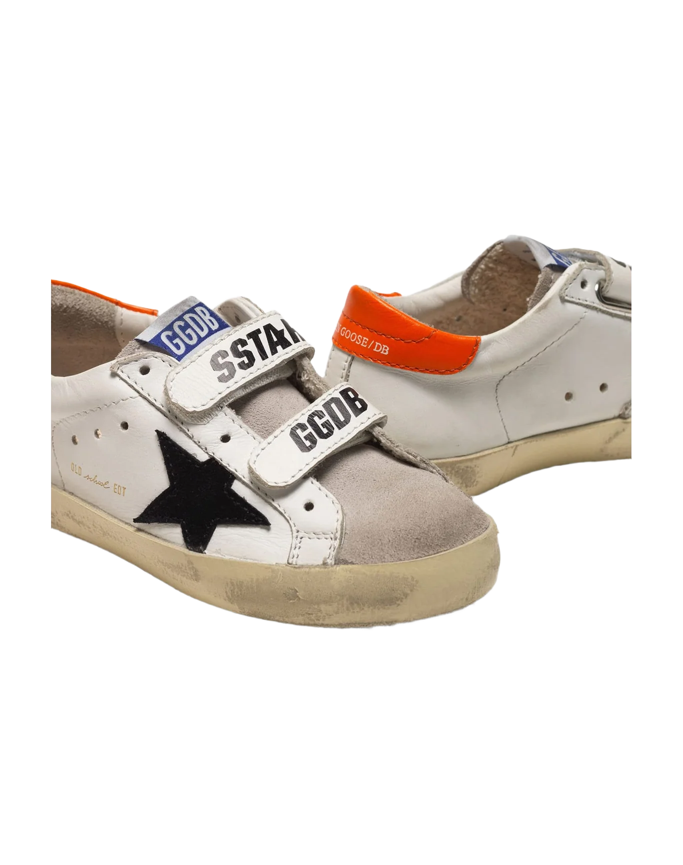 Kids | Old School Sneakers Made Of Leather with Orange Heel Tab (V1) - Image 2