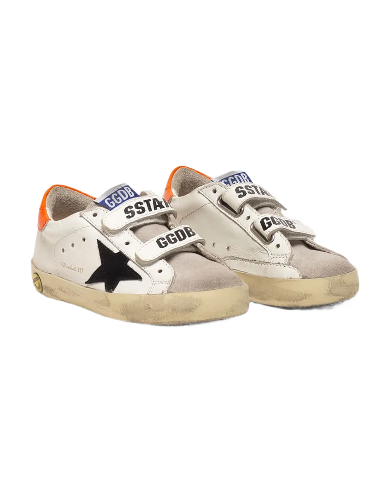 Kids | Old School Sneakers Made Of Leather with Orange Heel Tab (V1) - Image 4