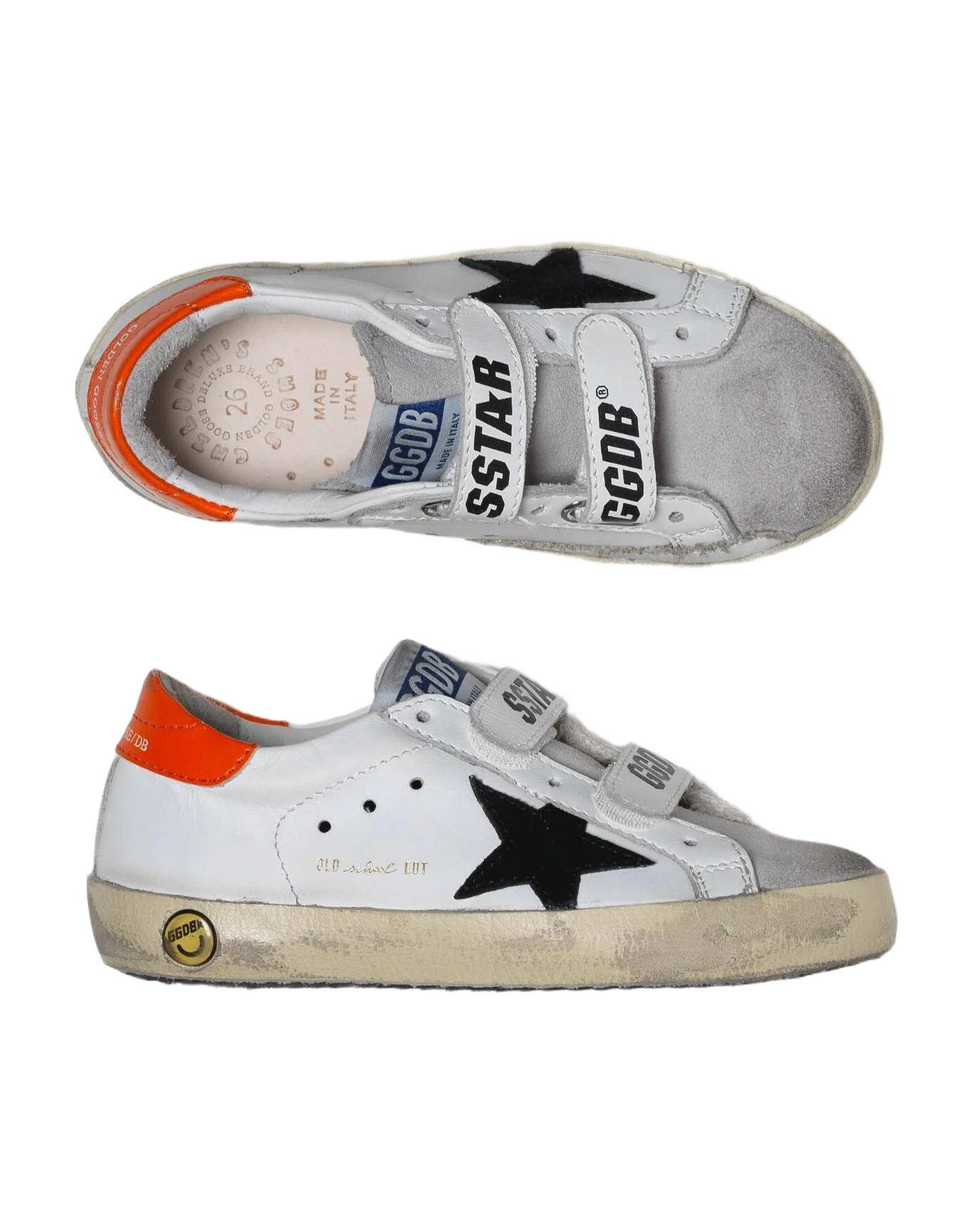 Kids | Old School Sneakers Made Of Leather with Orange Heel Tab (V2) - Image 2