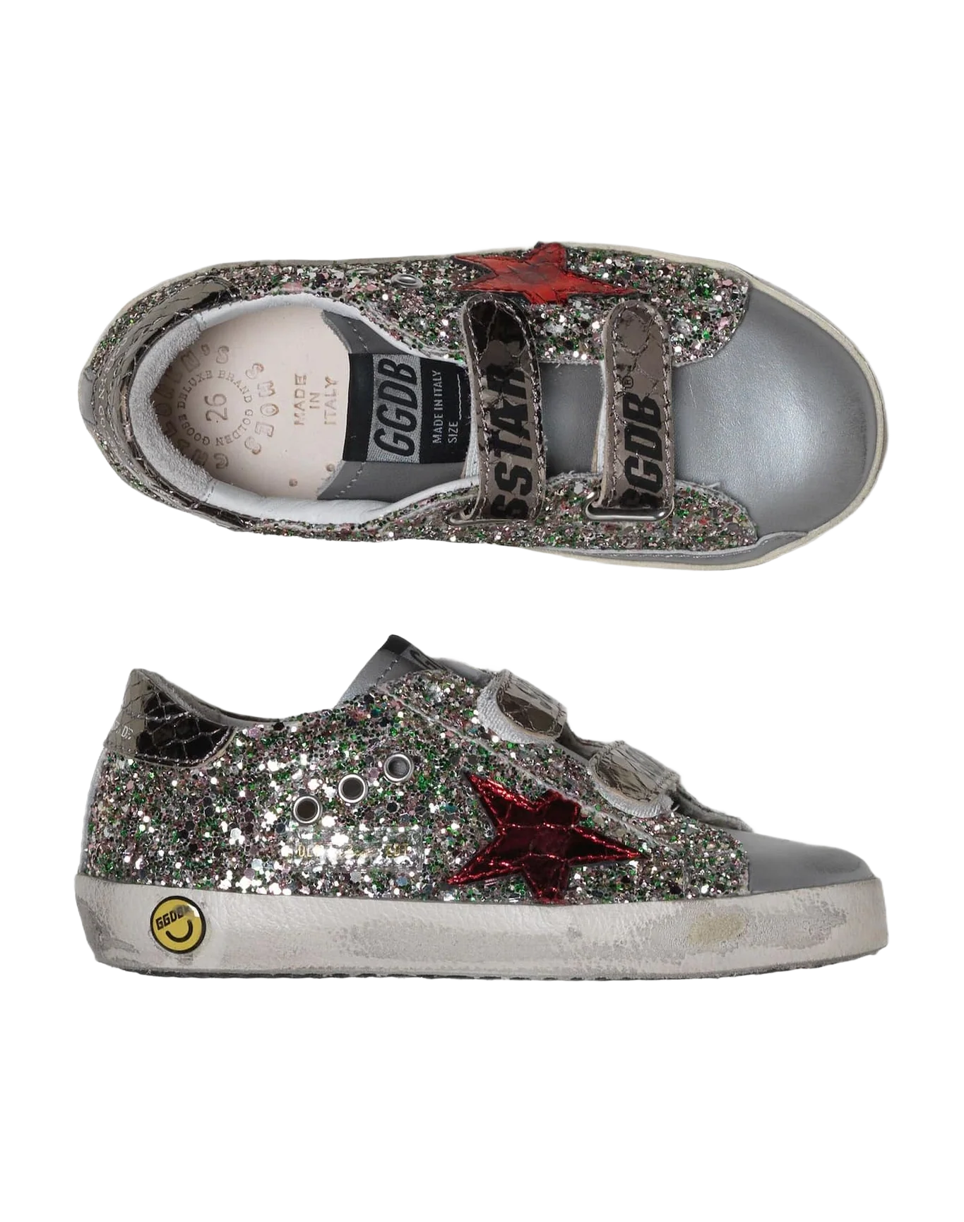 Kids | Old School Sneakers with Glitter & Red Star (V1) - Image 4