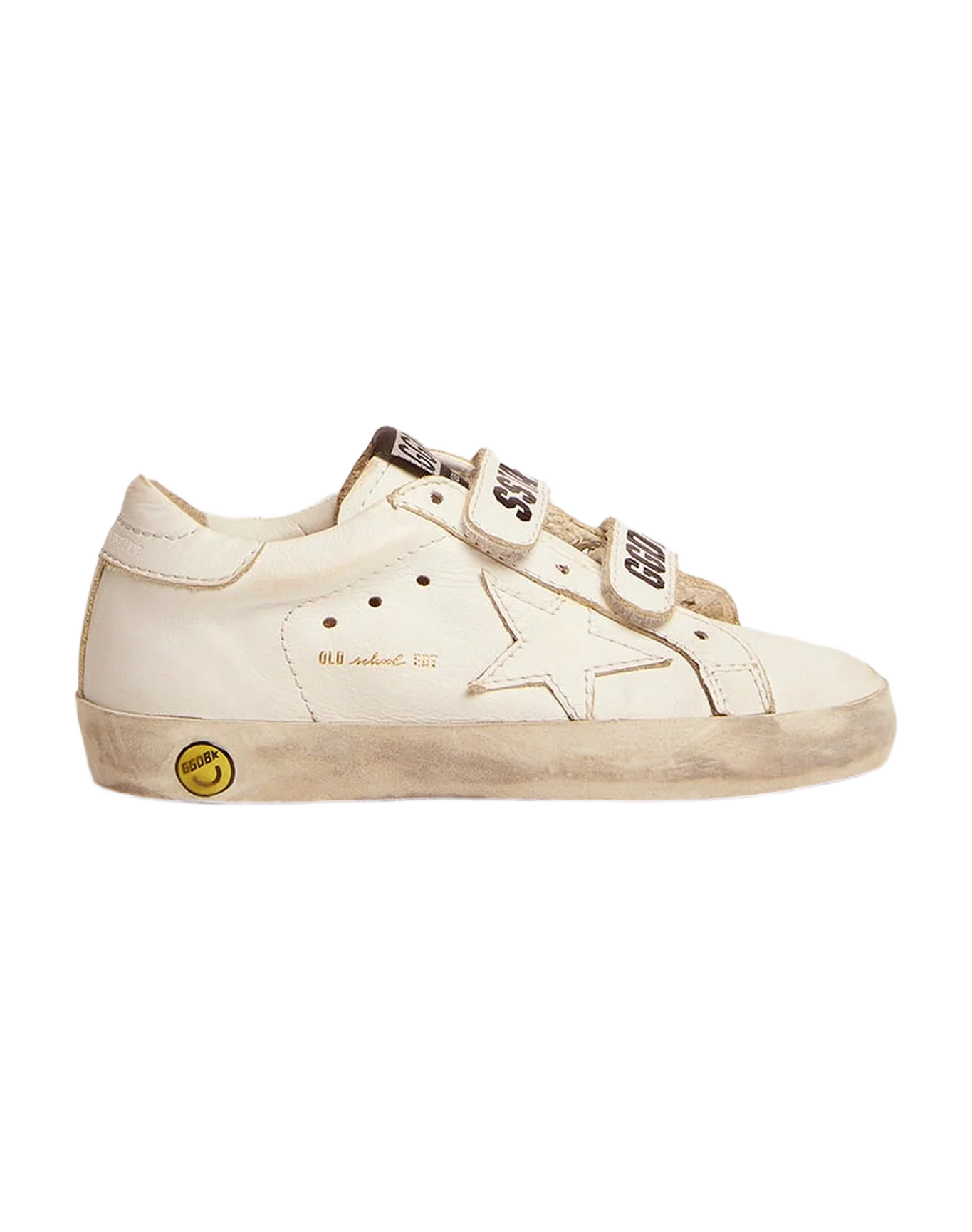 Kids | Optical White Old School Sneakers with Tone-On-Tone Star | Optic White - Image 5