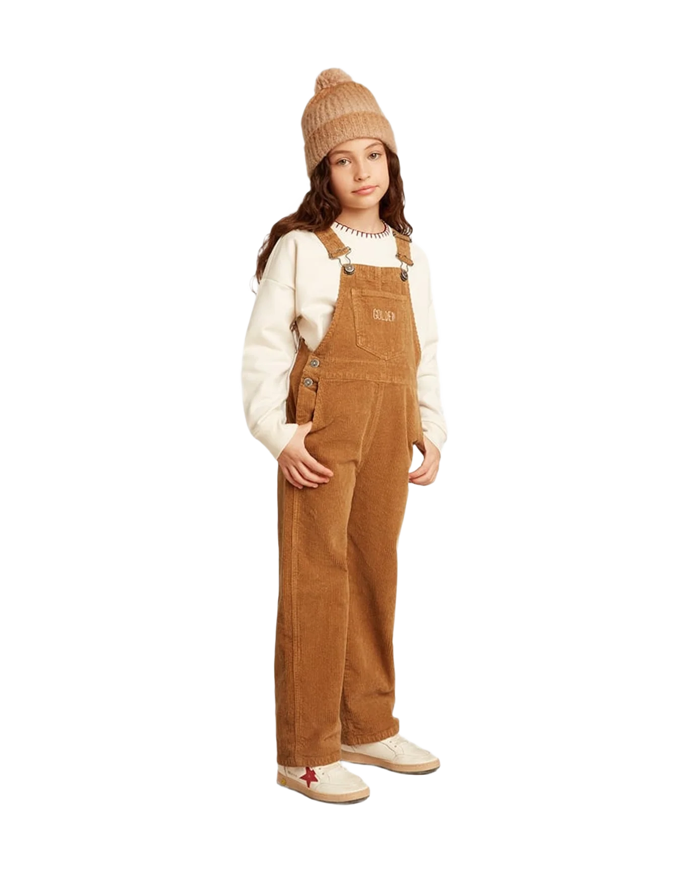 Kids | Overalls Bark-Colored Velvet-Effect Cotton | Cartouche