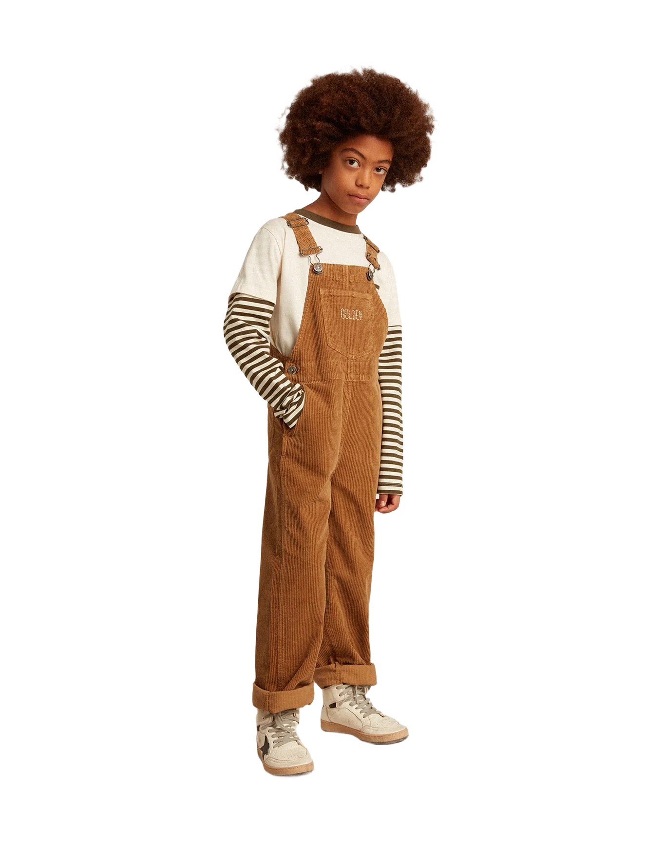 Kids | Overalls Bark-Colored Velvet-Effect Cotton | Cartouche - Image 10