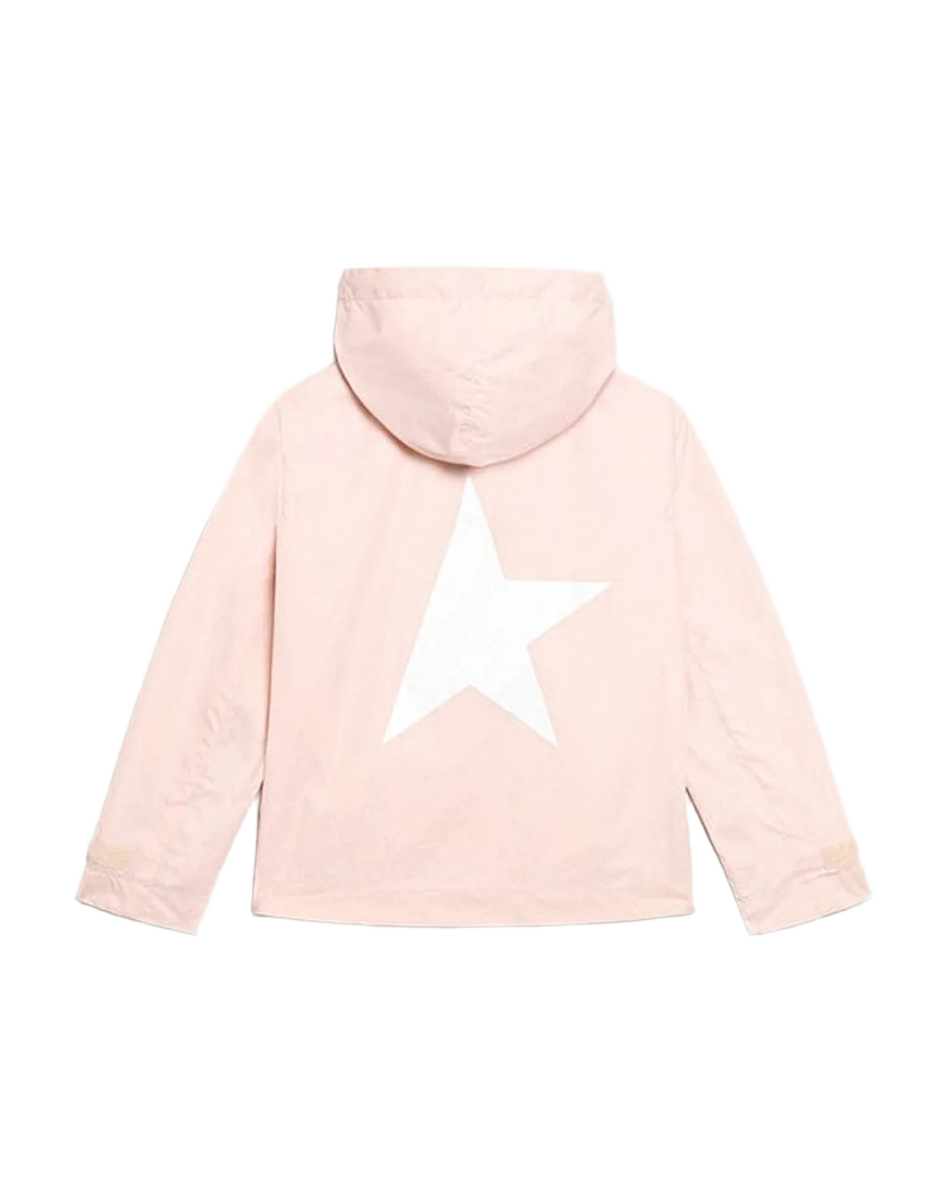 Kids | Pink Windbreaker with White Star Printed On The Back | Pink x White