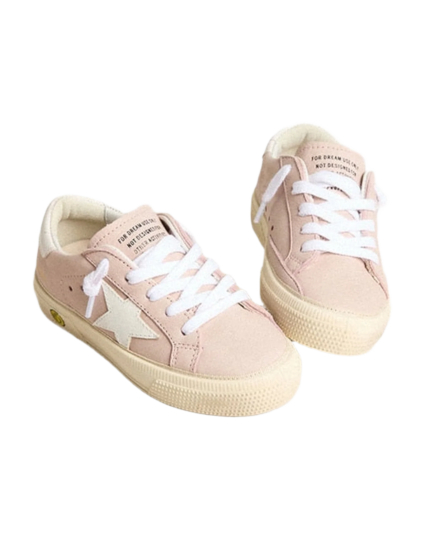 Kids | Pink Young May with White Star & Heel Tab | Light Pink x White