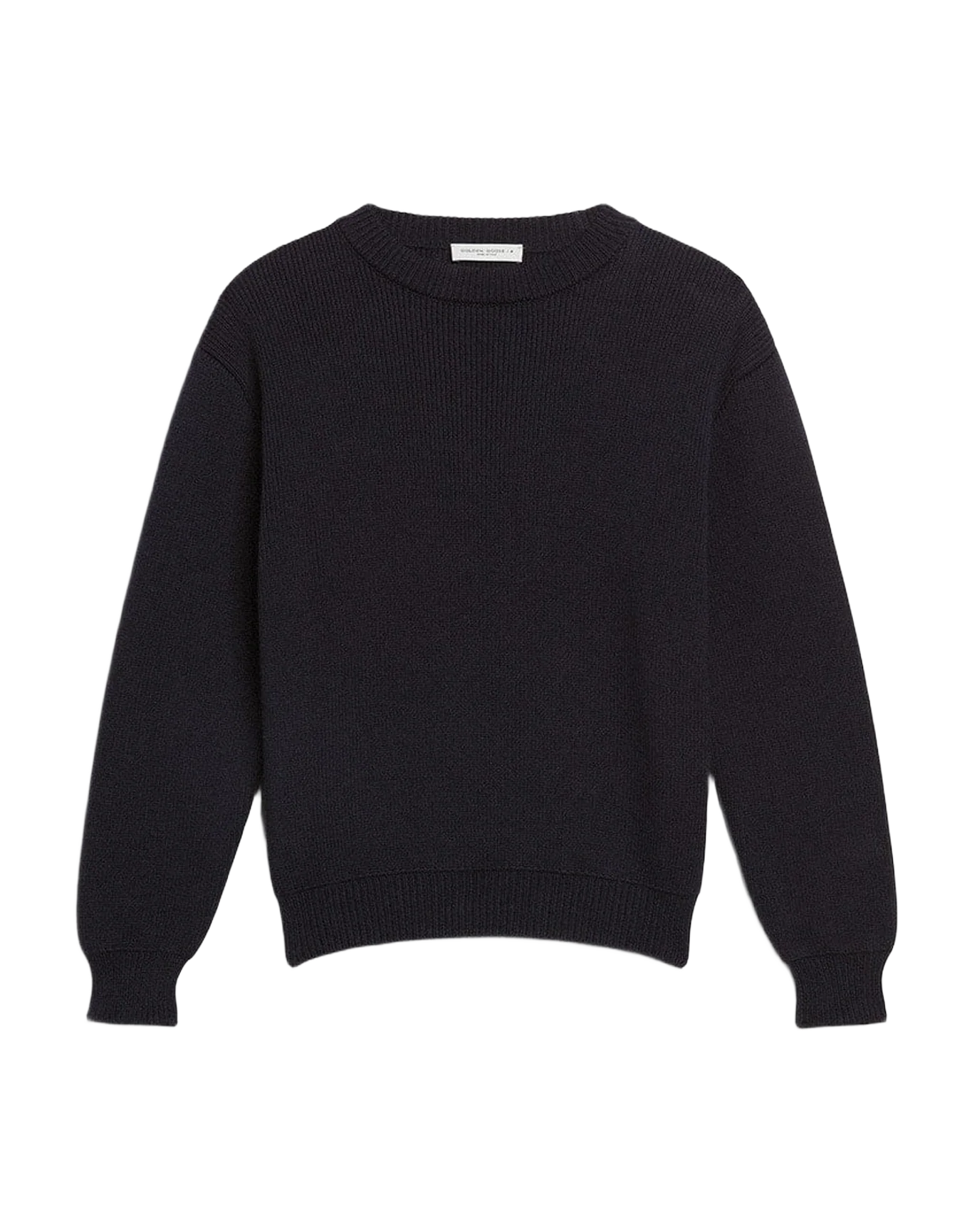 Kids | Round-Neck Sweater Dark Blue Cotton | Navy (V1) - Image 3