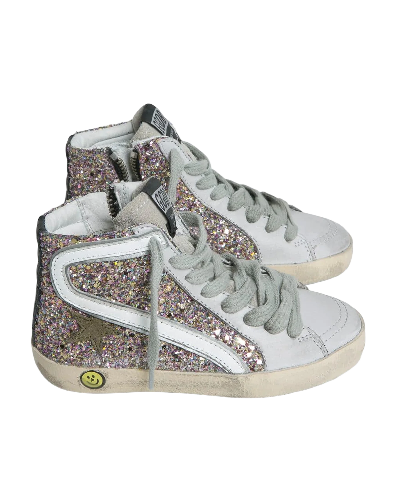 Kids | Slide Young Sneakers Glitter with White Flash - Image 2