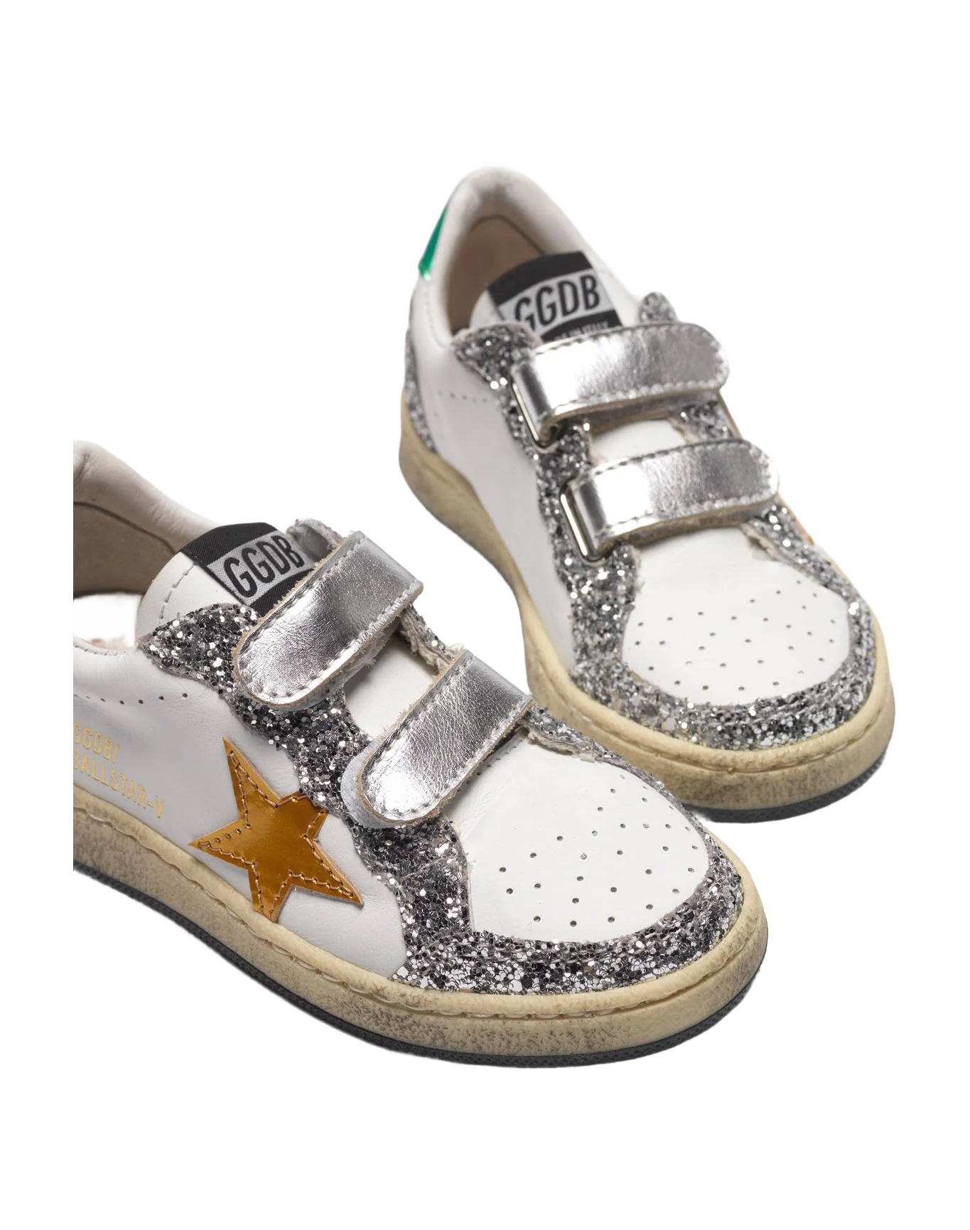 Kids | Sneakers Ballstar White Leather Glitter-Gold Star - Image 3