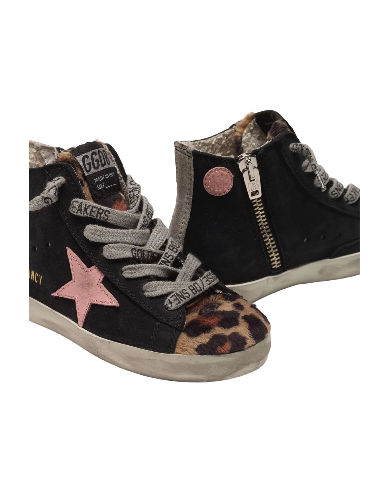 Kids | Sneakers Francy Black & Leopard with Pink Star - Image 4