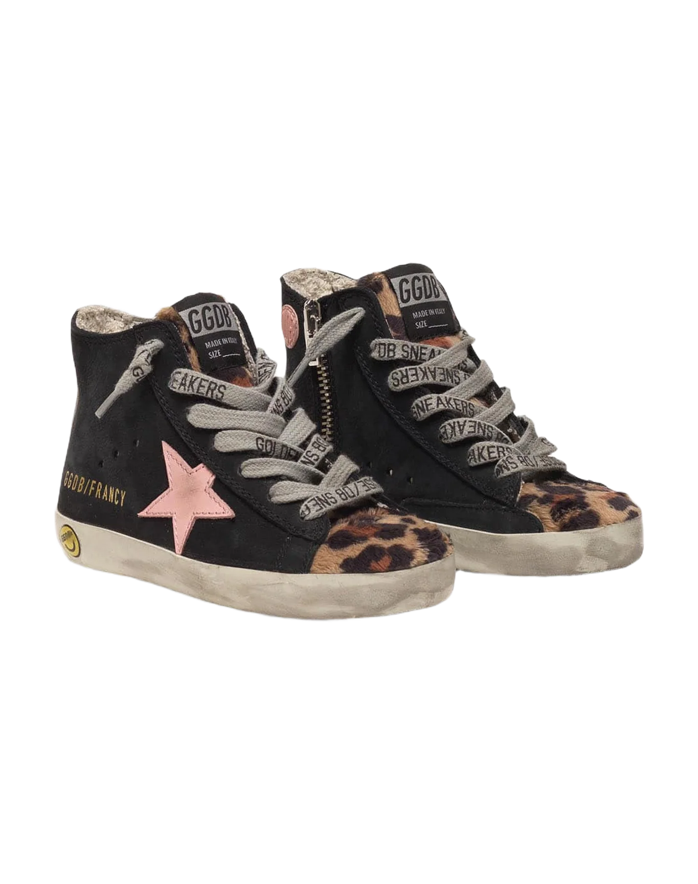 Kids | Sneakers Francy Black & Leopard with Pink Star - Image 5