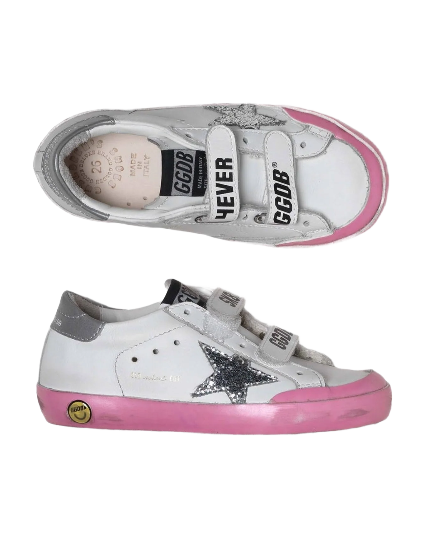 Kids | Sneakers Old School White Leather-Pink