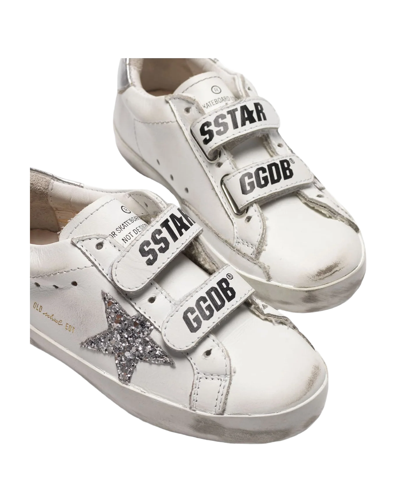 Kids | Sneakers Old School White Leather-Silver Glitter - Image 2