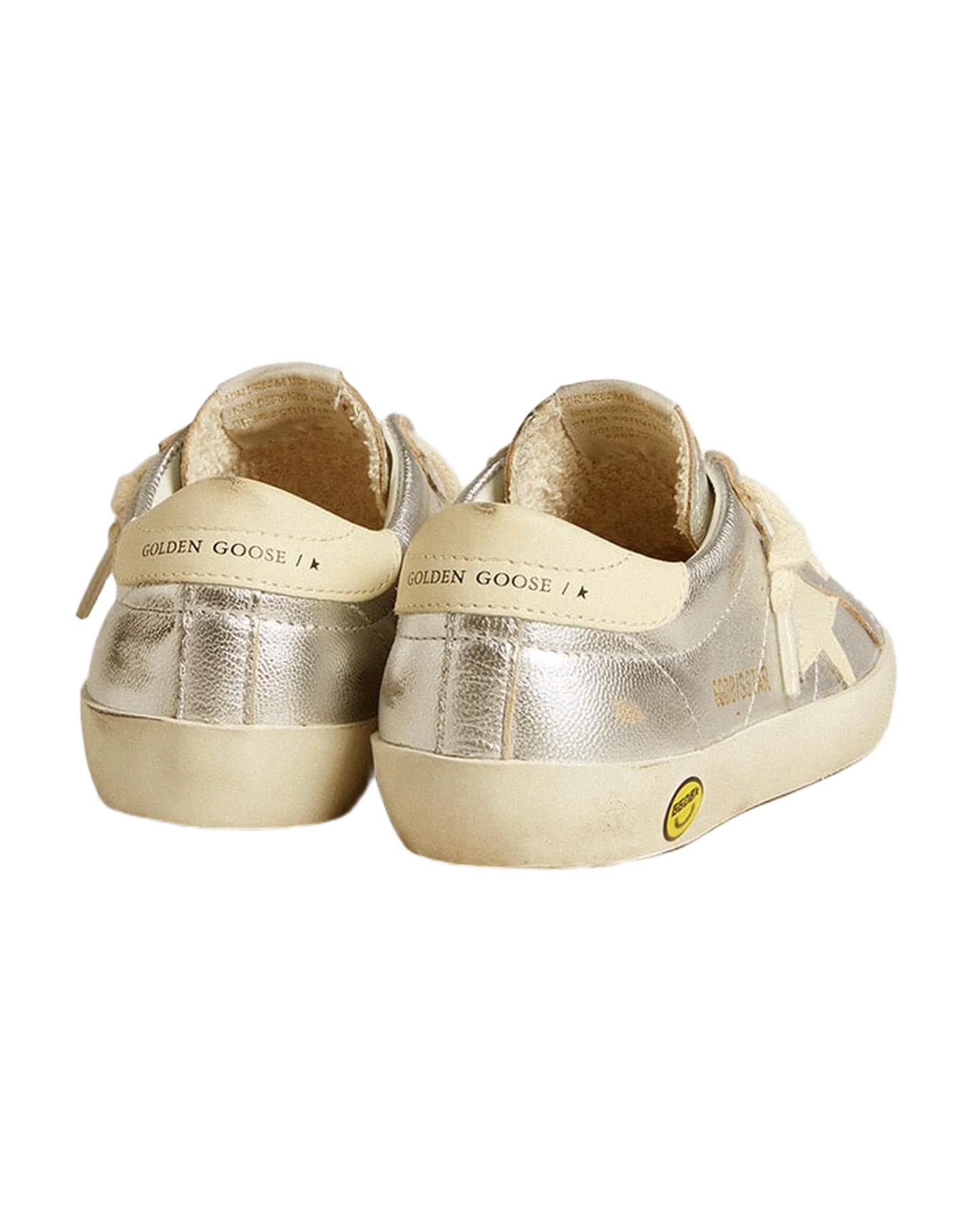 Kids | Super-Star Junior Silver with Pink Star & Cream Heel Tab | Silver x Cream - Image 4