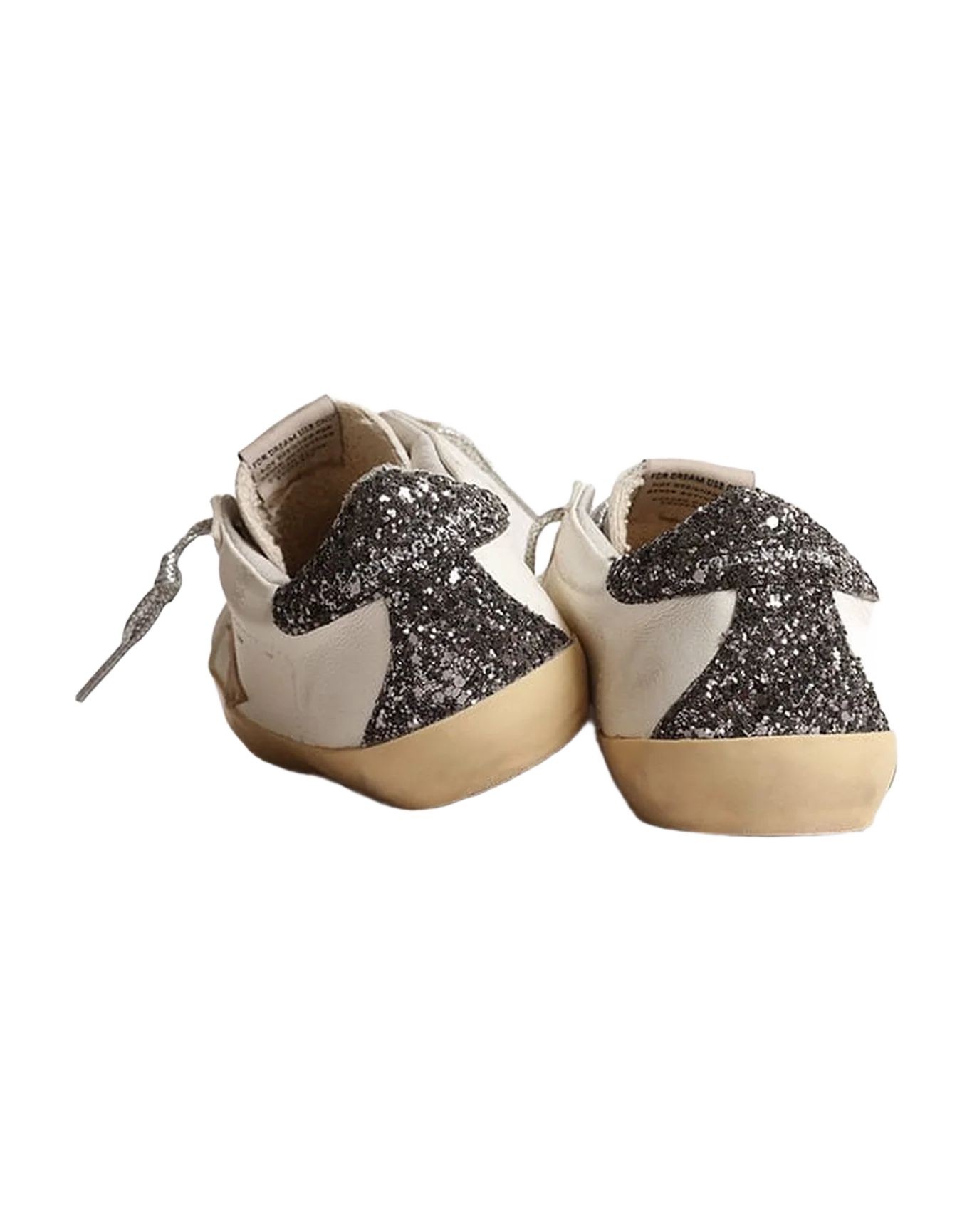 Kids | Super-Star Junior with A Hazelnut Star & Glitter Heel Tab | Cream x Beige x Dark Grey - Image 3