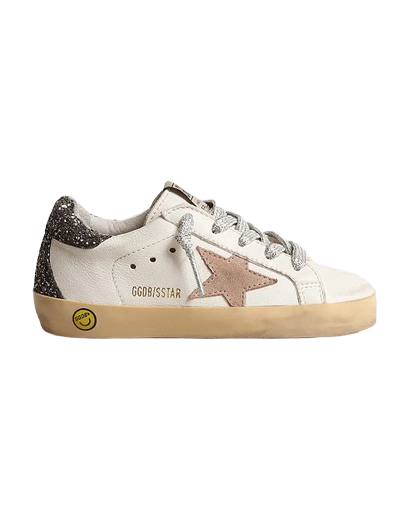 Kids | Super-Star Junior with A Hazelnut Star & Glitter Heel Tab | Cream x Beige x Dark Grey - Image 6