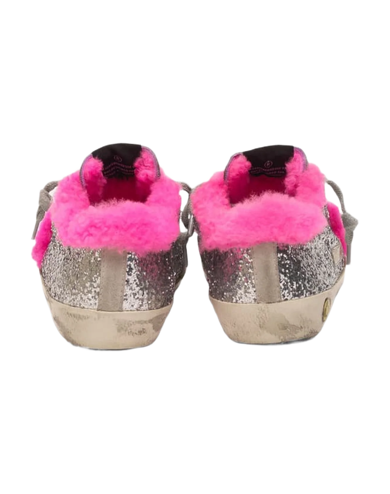 Kids | Super-Star Sneakers Glitter with Fuchsia Shearling Interior - Image 2