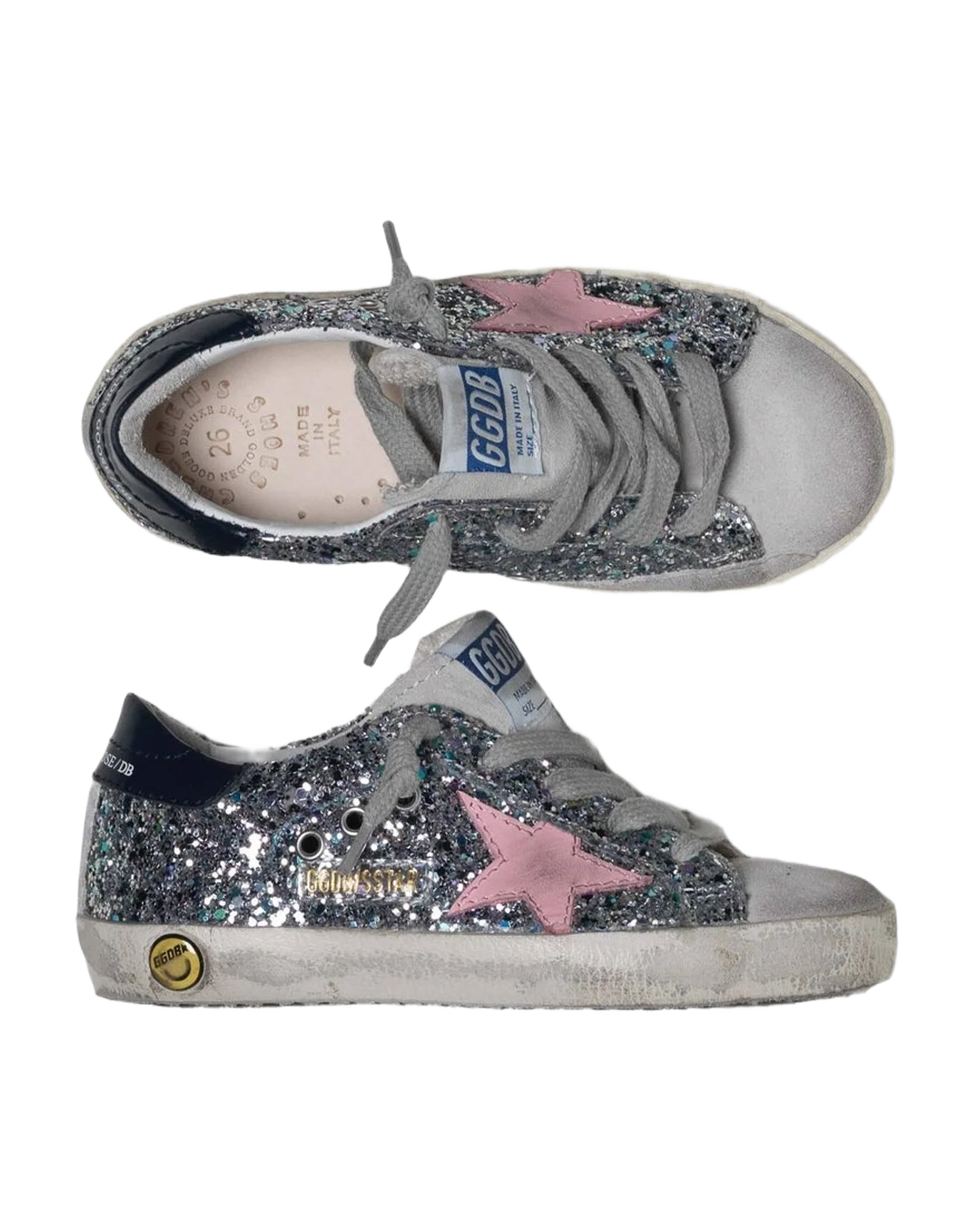 Kids | Super-Star Sneakers Glitter with Pink Star
