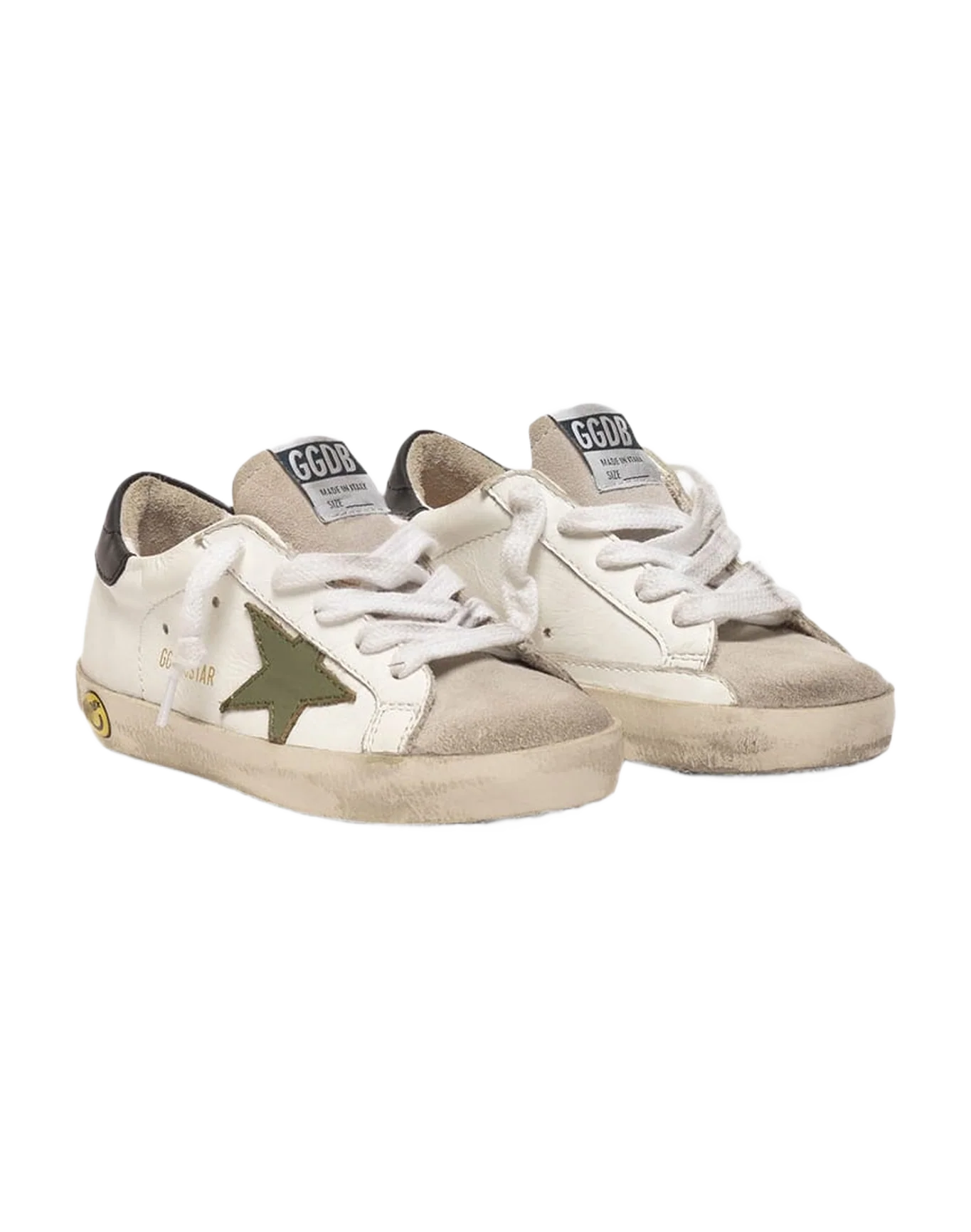 Kids | Super-Star Sneakers with An Army Green Star & Black Heel Tab - Image 5