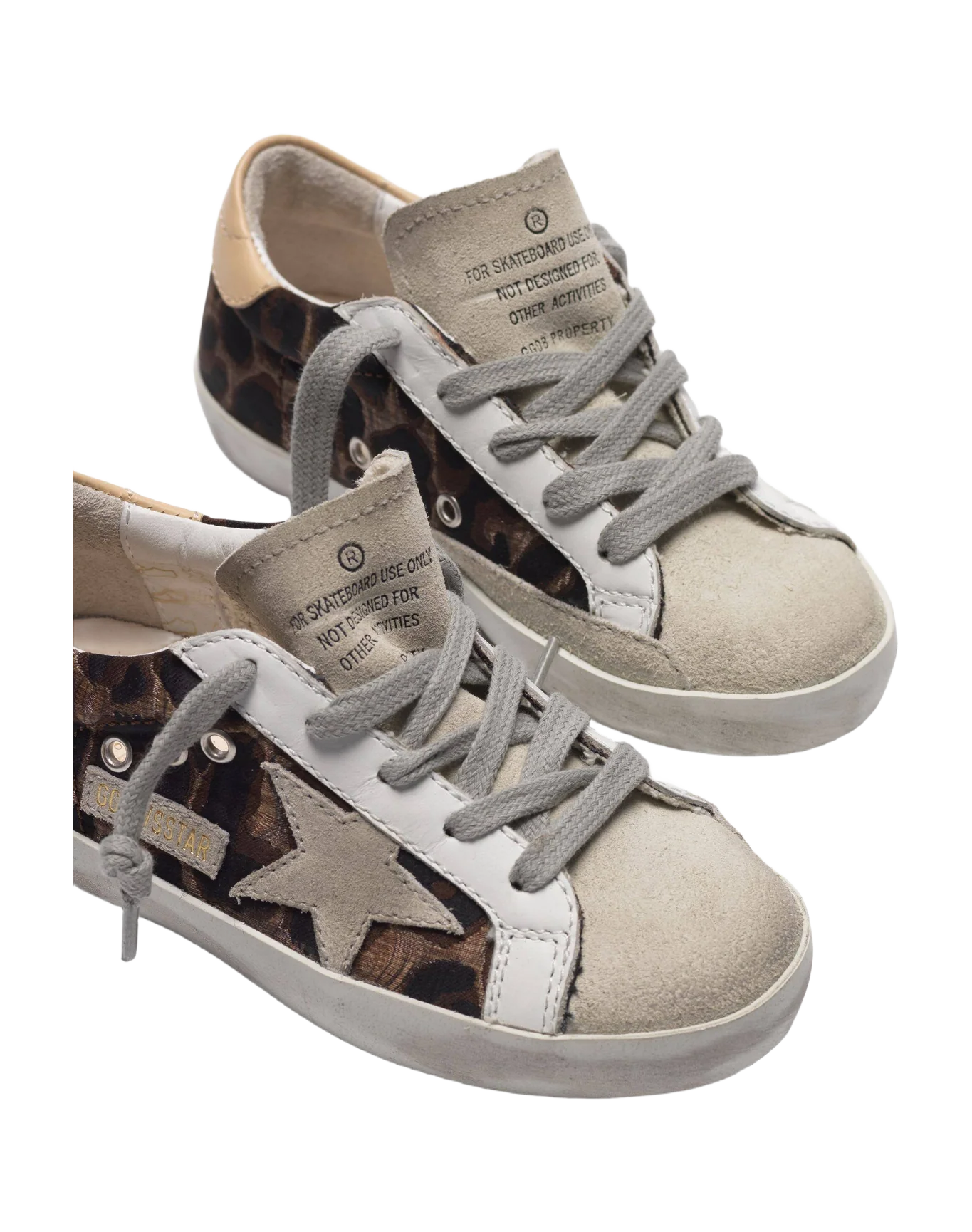 Kids | Super-Star Sneakers with Leopard Fabric-Hazelnut - Image 2