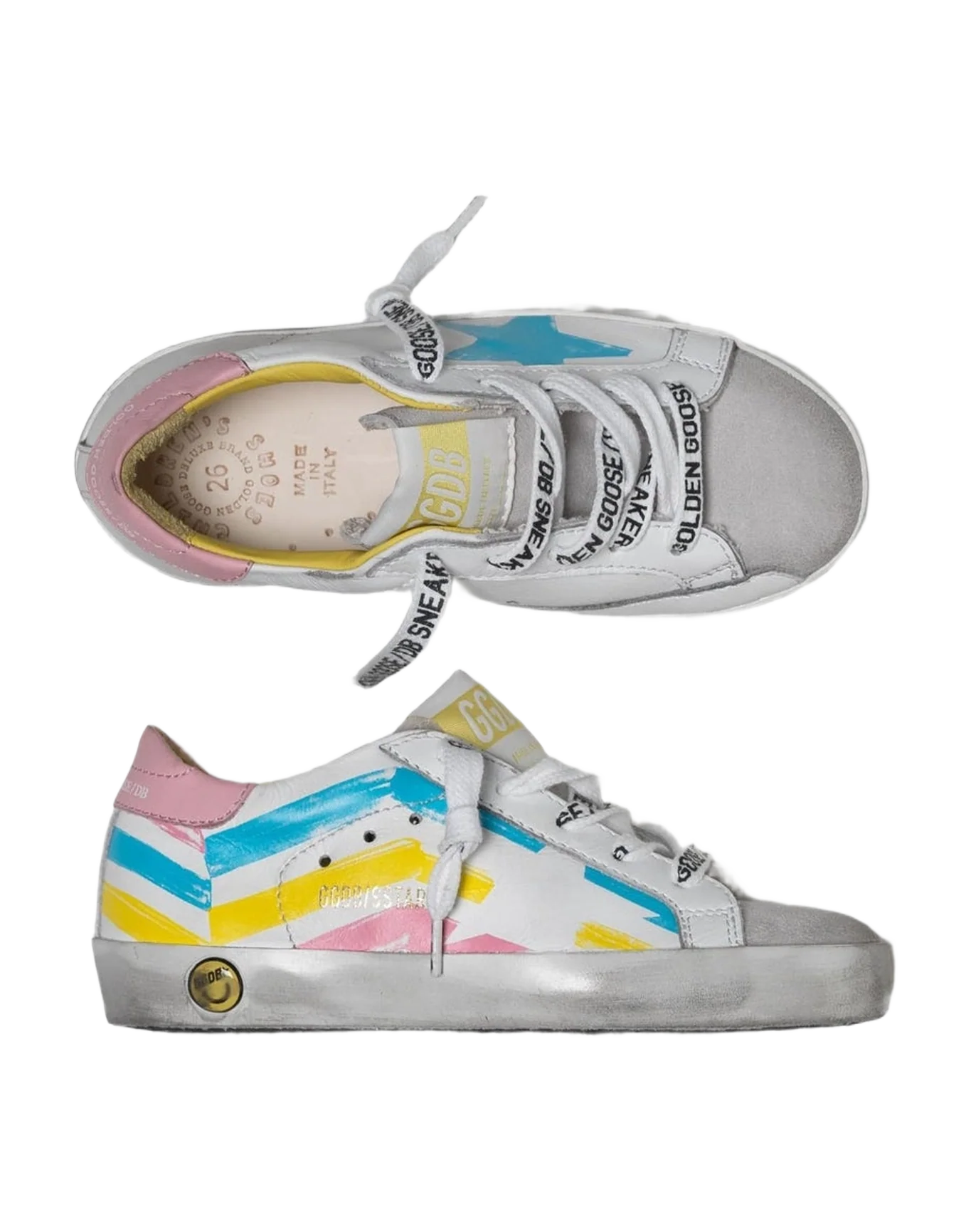 Kids | Super-Star Sneakers with Multicolour Flag Print