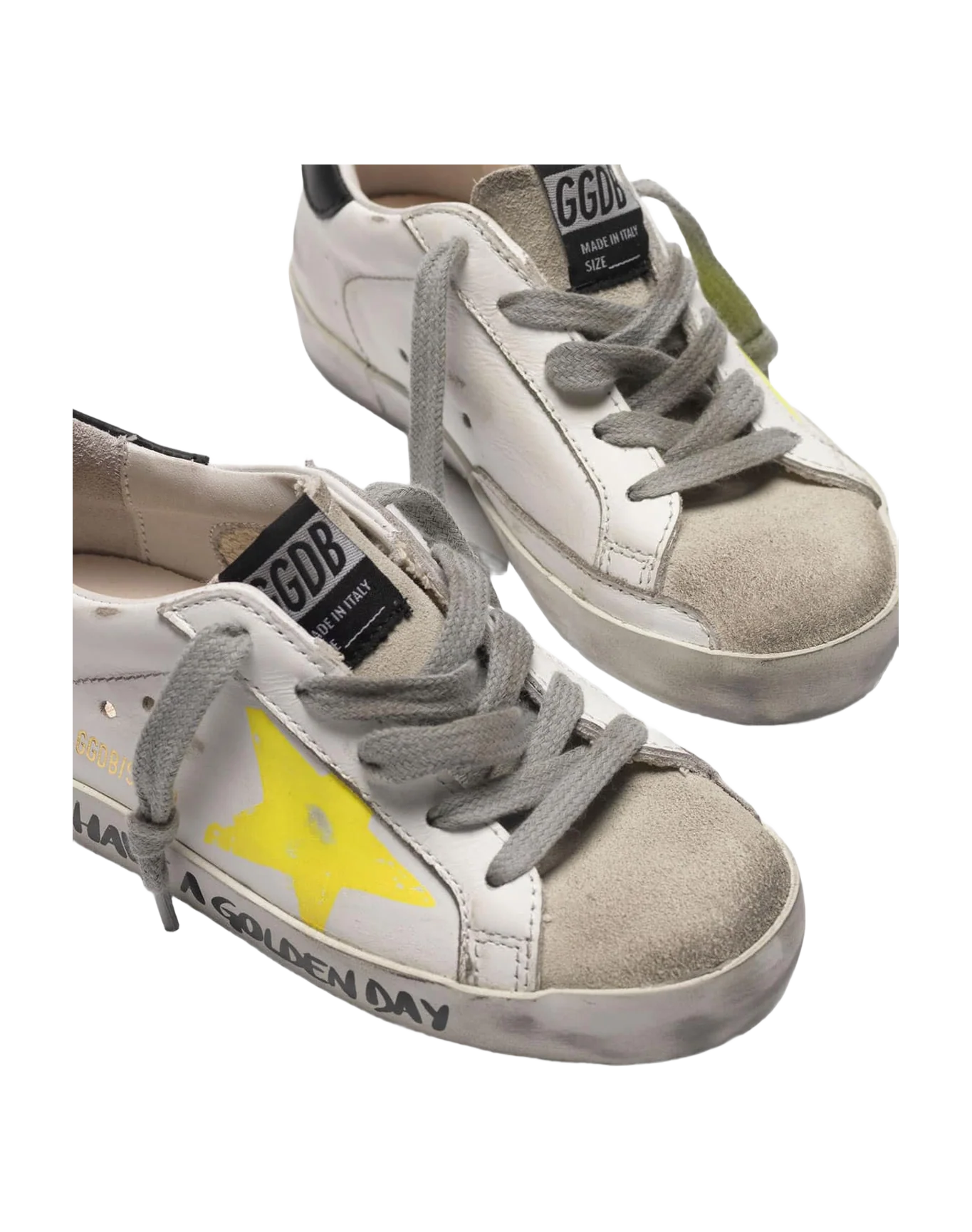 Kids | Super-Star Sneakers with Painted Star & Lettering On The Foxing (V1) - Image 4
