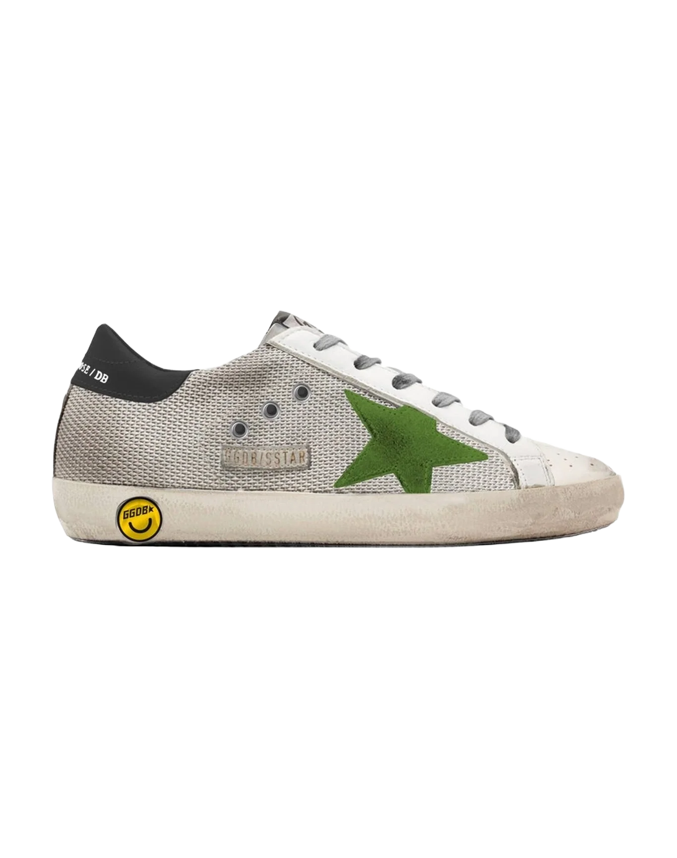 Kids | Super-Star Sneakers with Silver Mesh-Lime Suede