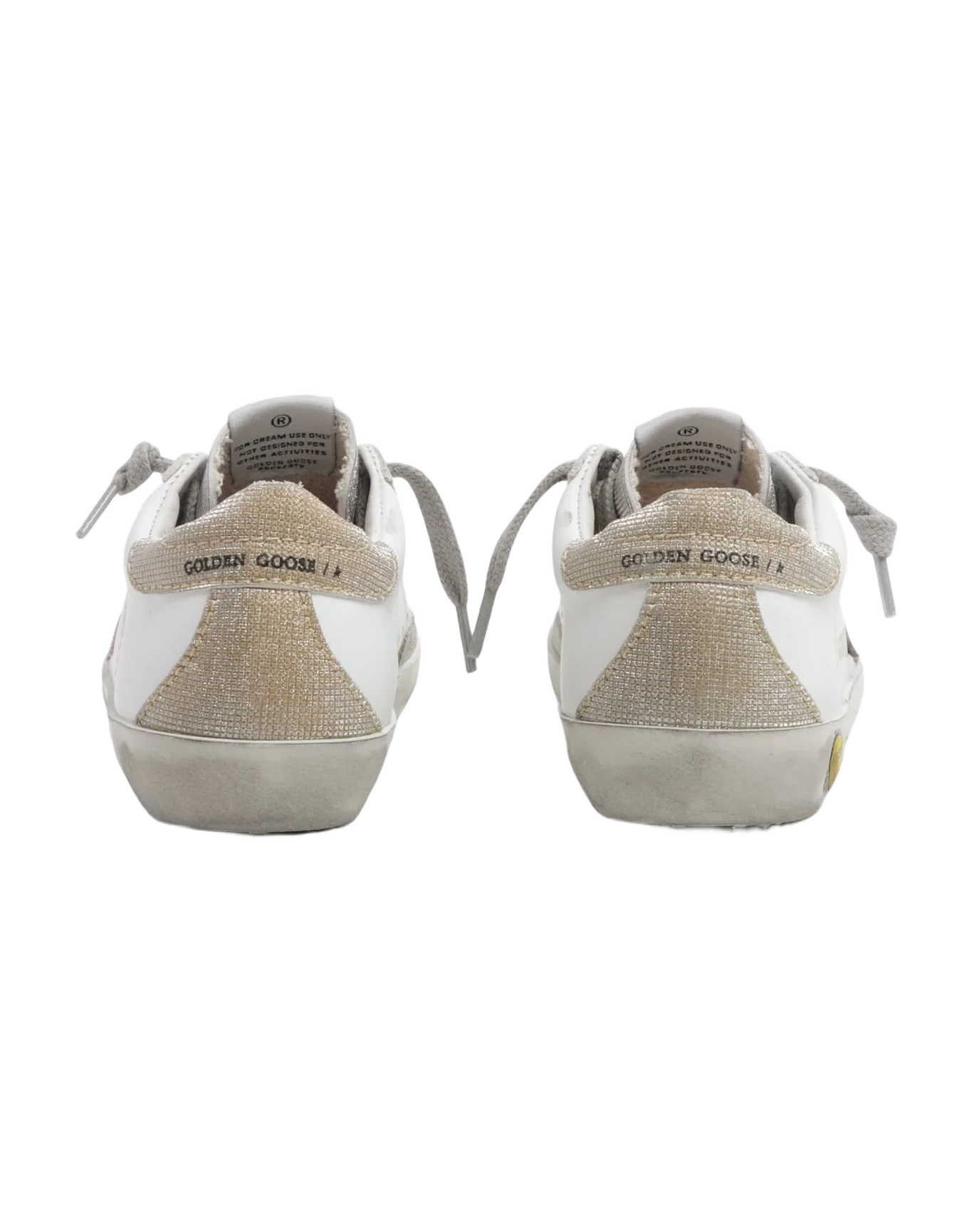 Kids | Super-Star White Leather with Pink Star | White x Silver x Rose Quartz x Gold - Image 4