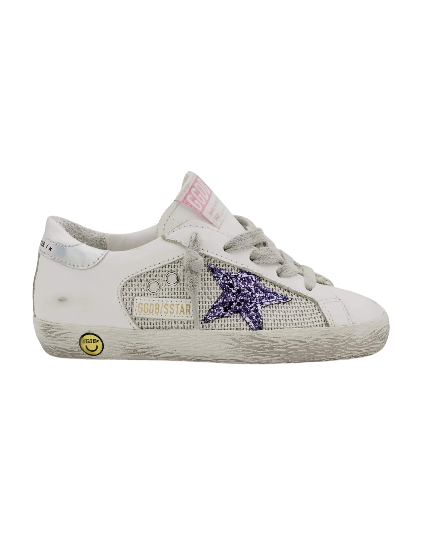Kids | Super-Star Young with White Leather, Captain Blue Star & Silver Heel Tab | Light Silver x White x Captain Blue x Silver - Image 4
