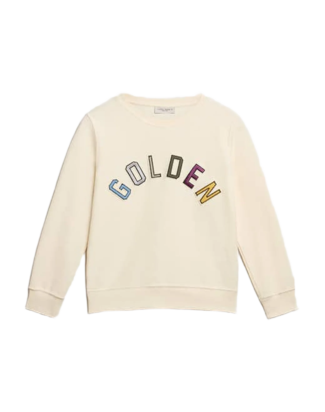 Kids | Sweatshirt Aged White with Multicolor Golden Lettering On The Front | Artic Wolf x Multicolor - Image 8