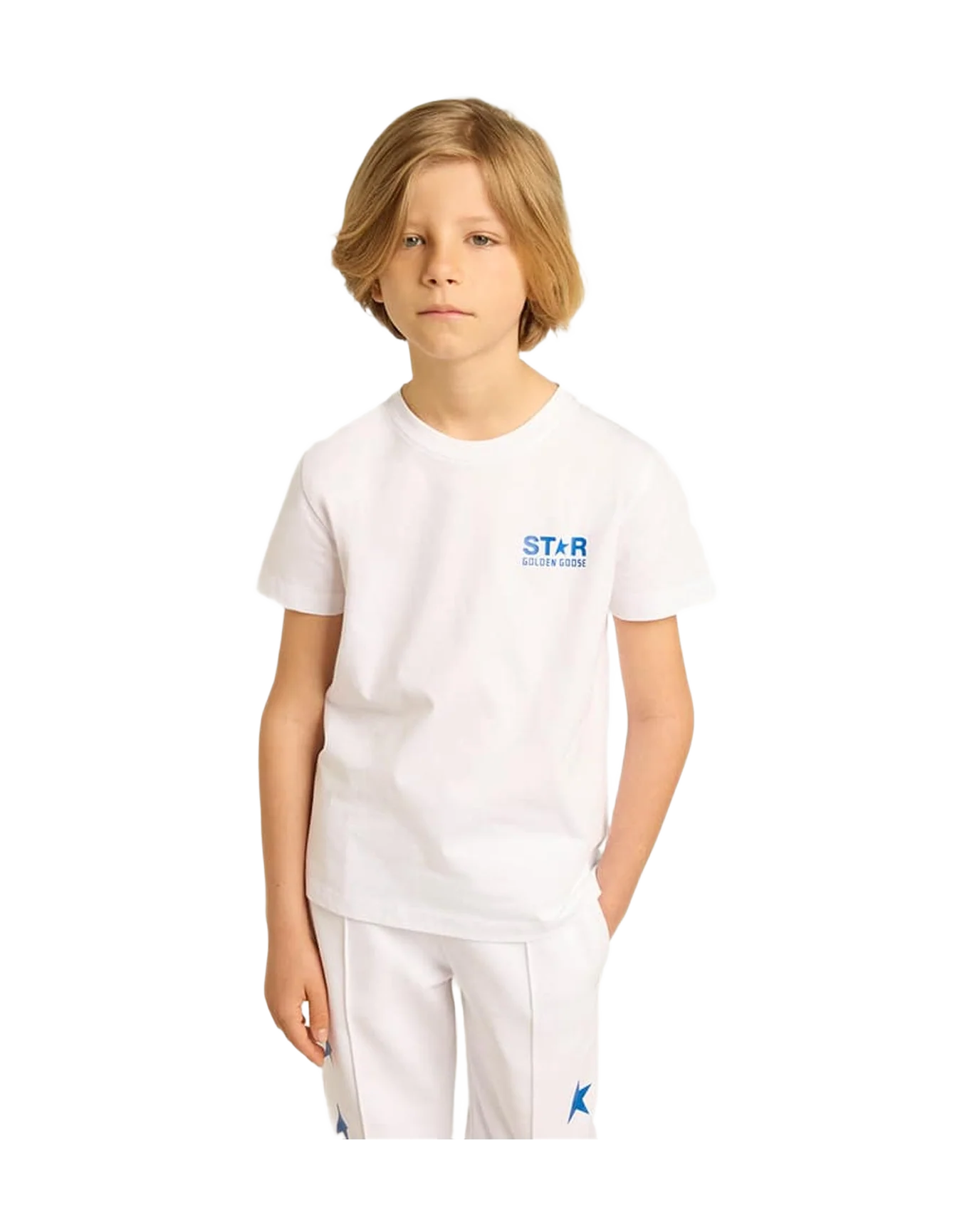 Kids | T-Shirt Withe with Blue Star | White x Blue Royal