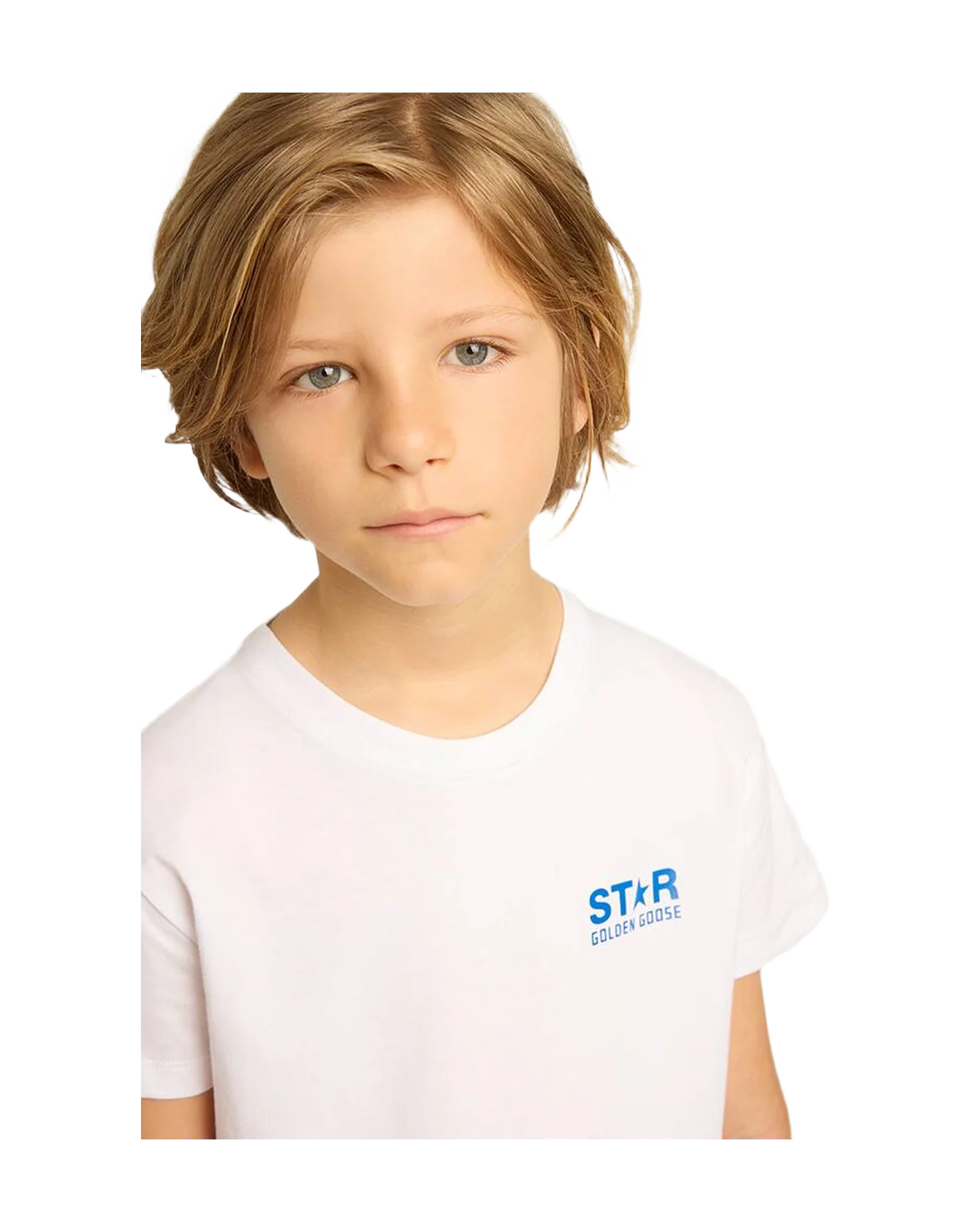 Kids | T-Shirt Withe with Blue Star | White x Blue Royal - Image 4