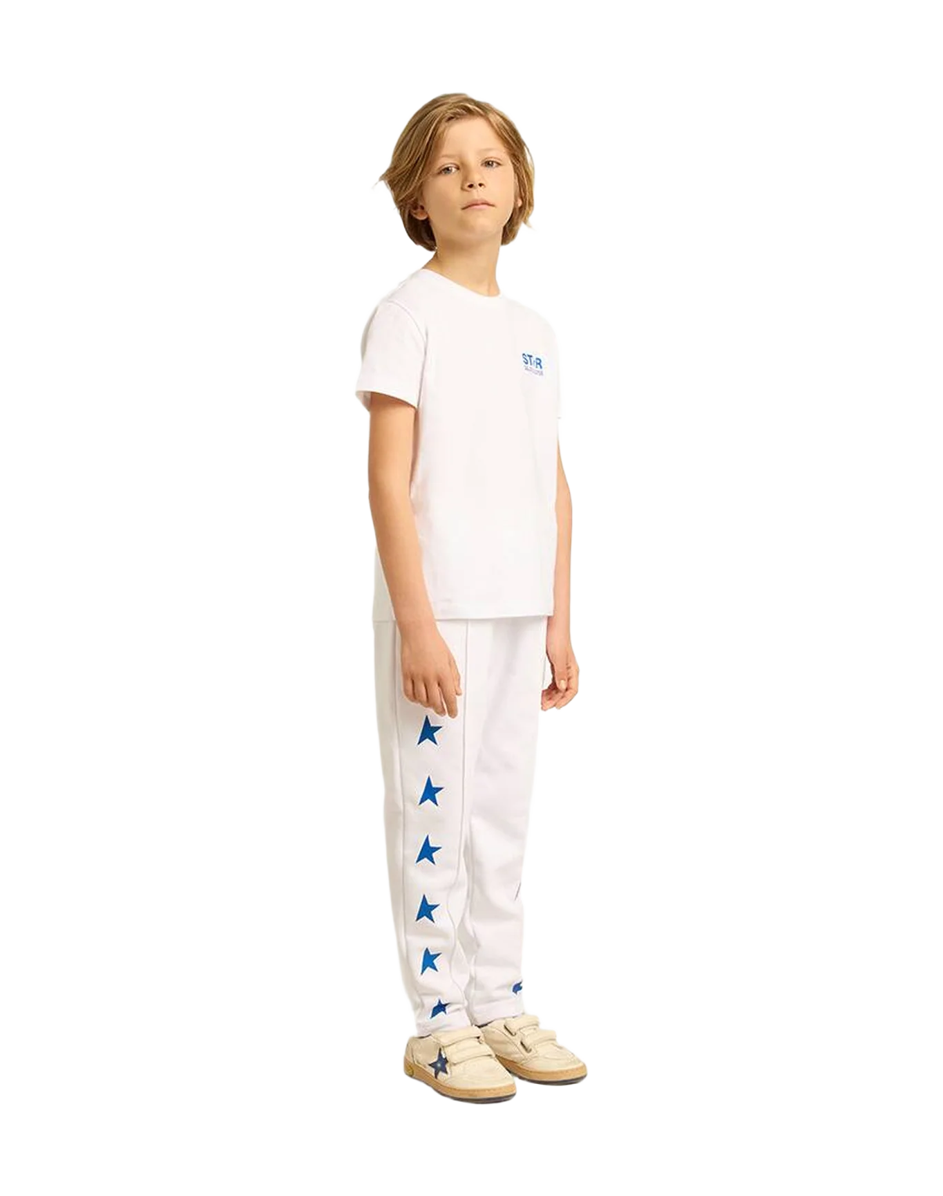 Kids | T-Shirt Withe with Blue Star | White x Blue Royal - Image 6