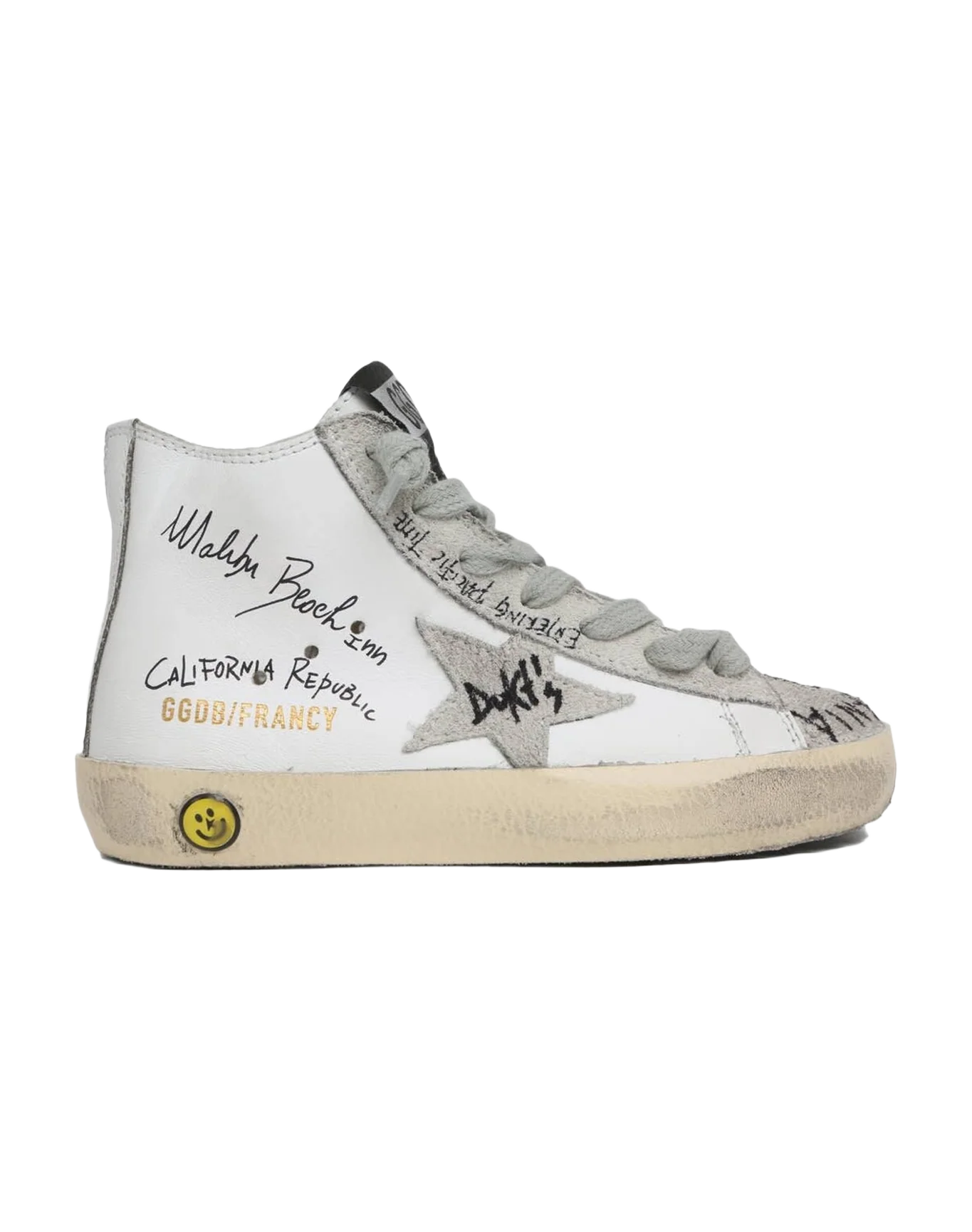 Kids | White Francy Sneakers with Writings