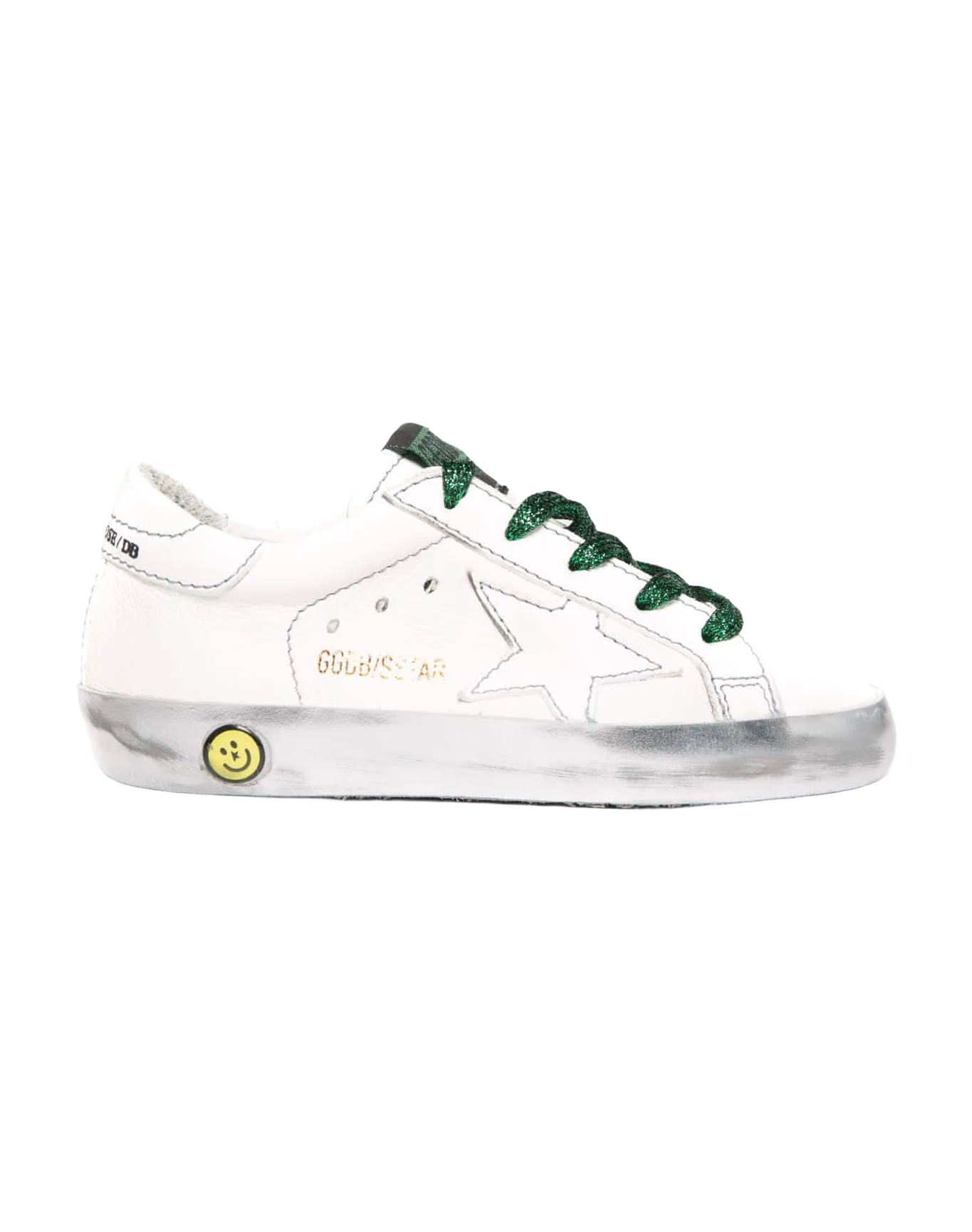 Kids | White Super-Star Junior with Green Laces - Image 2