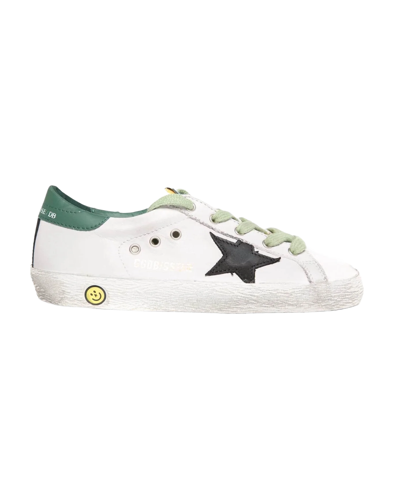 Kids | White Super-Star Young with Black Star & Green Heel Tab - Image 2