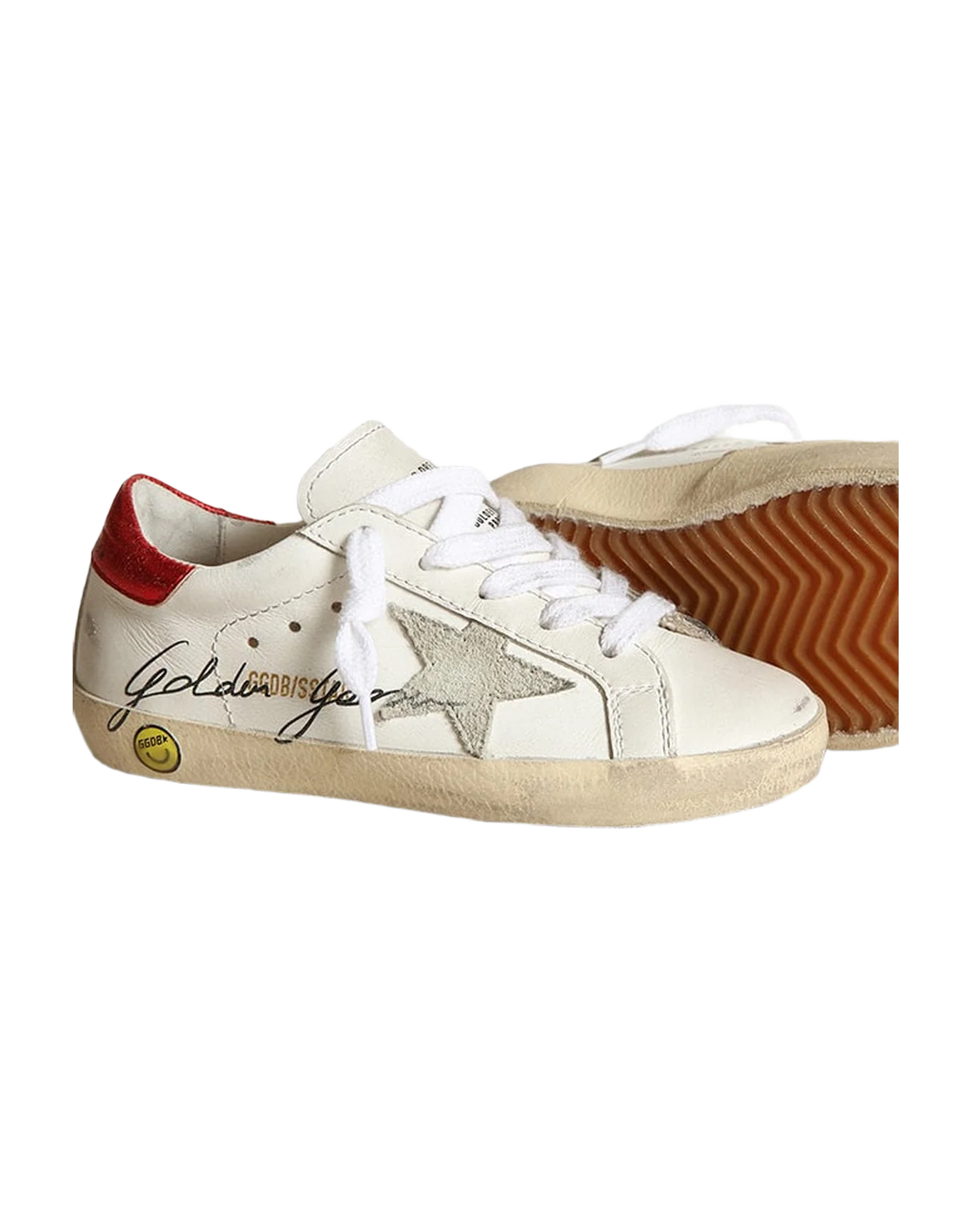 Kids | Young Super-Star with Gray Suede Star | White x Ice x Red x Black - Image 2