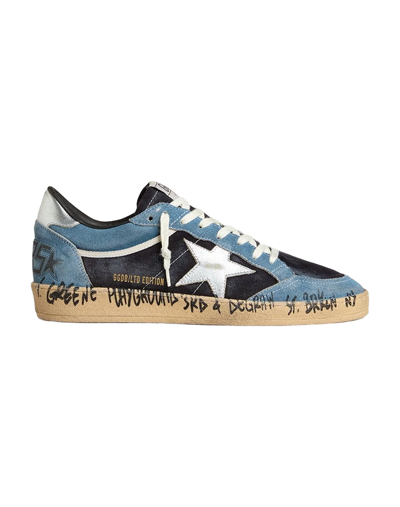Men | Ball Star Blue Suede with Silver Star & Heel Tab | Bluette x Dark Blue x Silver - Image 4