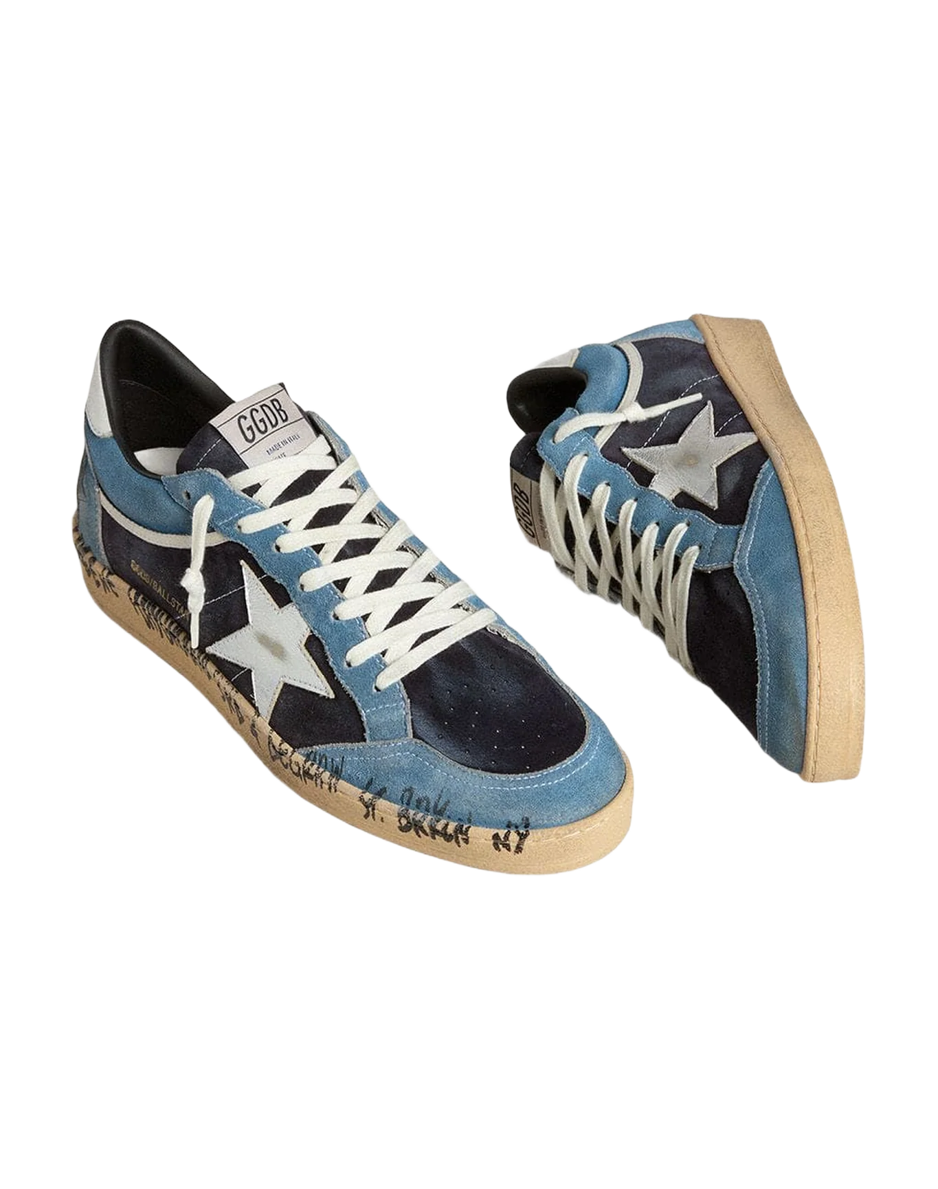 Men | Ball Star Blue Suede with Silver Star & Heel Tab | Bluette x Dark Blue x Silver - Image 9