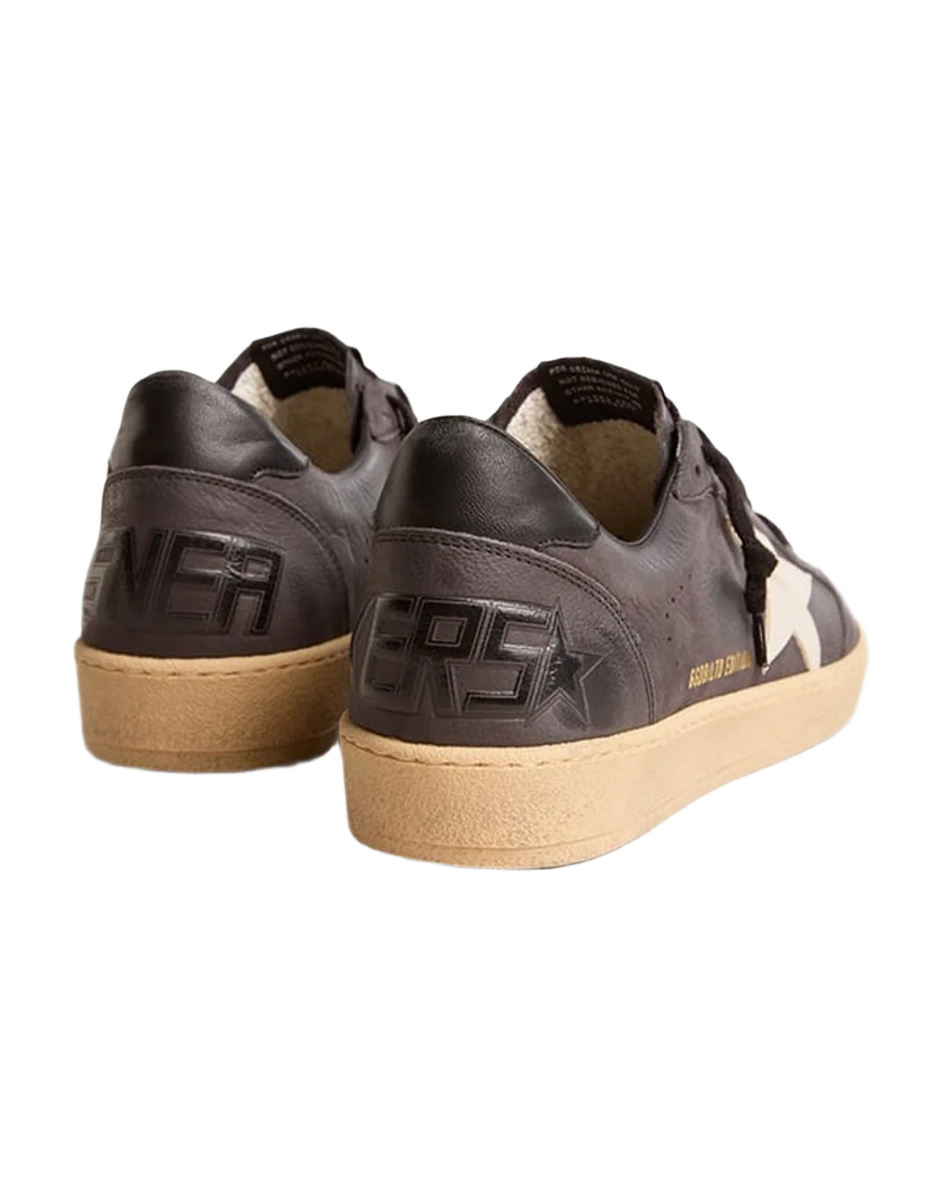 Men | Ball Star Dark Grey Leather with White Star | Dark Gray x Sand