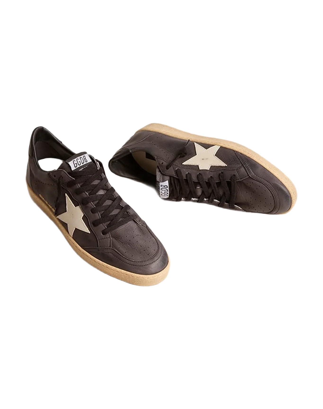 Men | Ball Star Dark Grey Leather with White Star | Dark Gray x Sand - Image 3