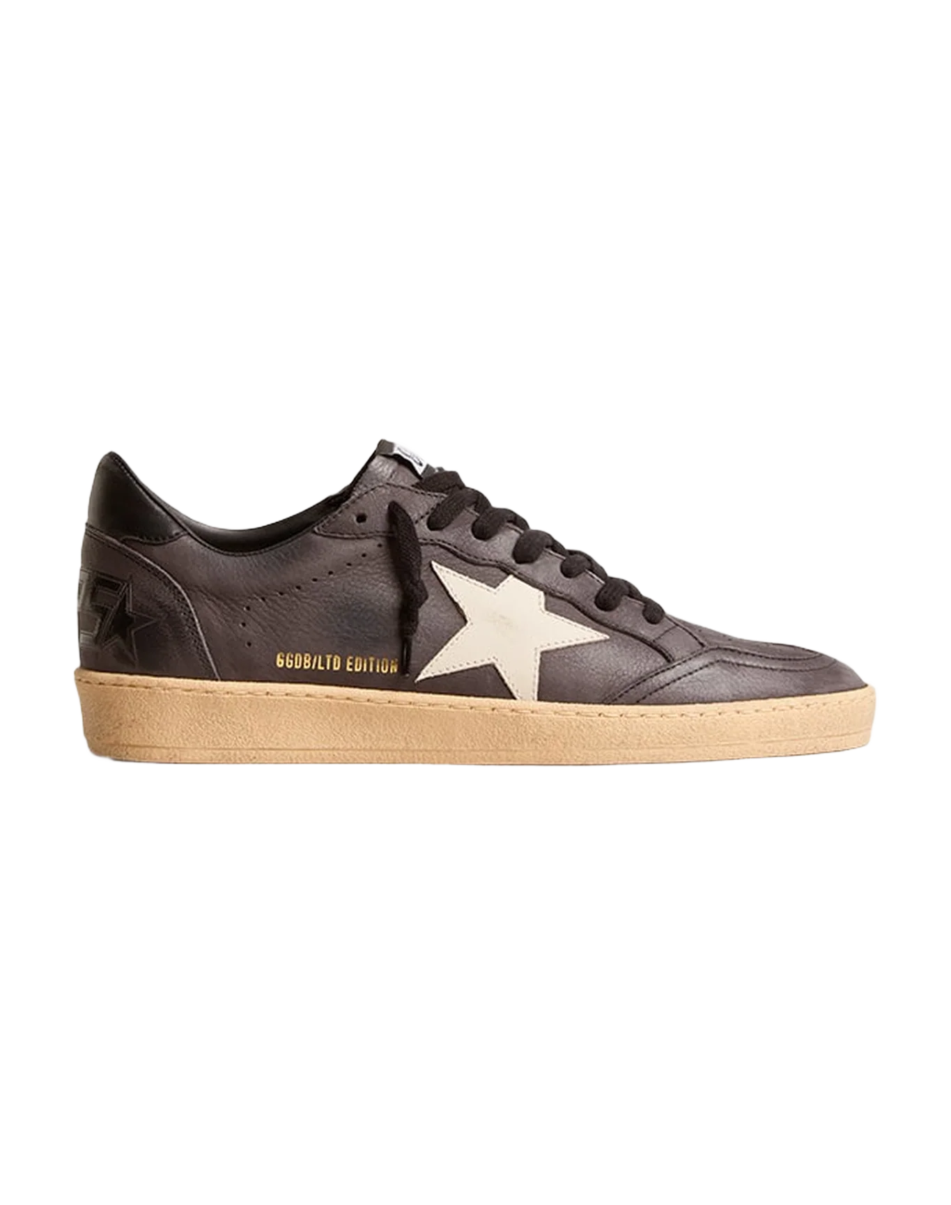 Men | Ball Star Dark Grey Leather with White Star | Dark Gray x Sand - Image 4