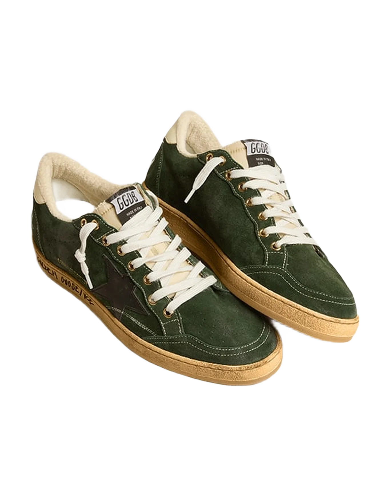 Men | Ball-Star Green Suede with Black Star | Dark Green x Black x Beige - Image 2