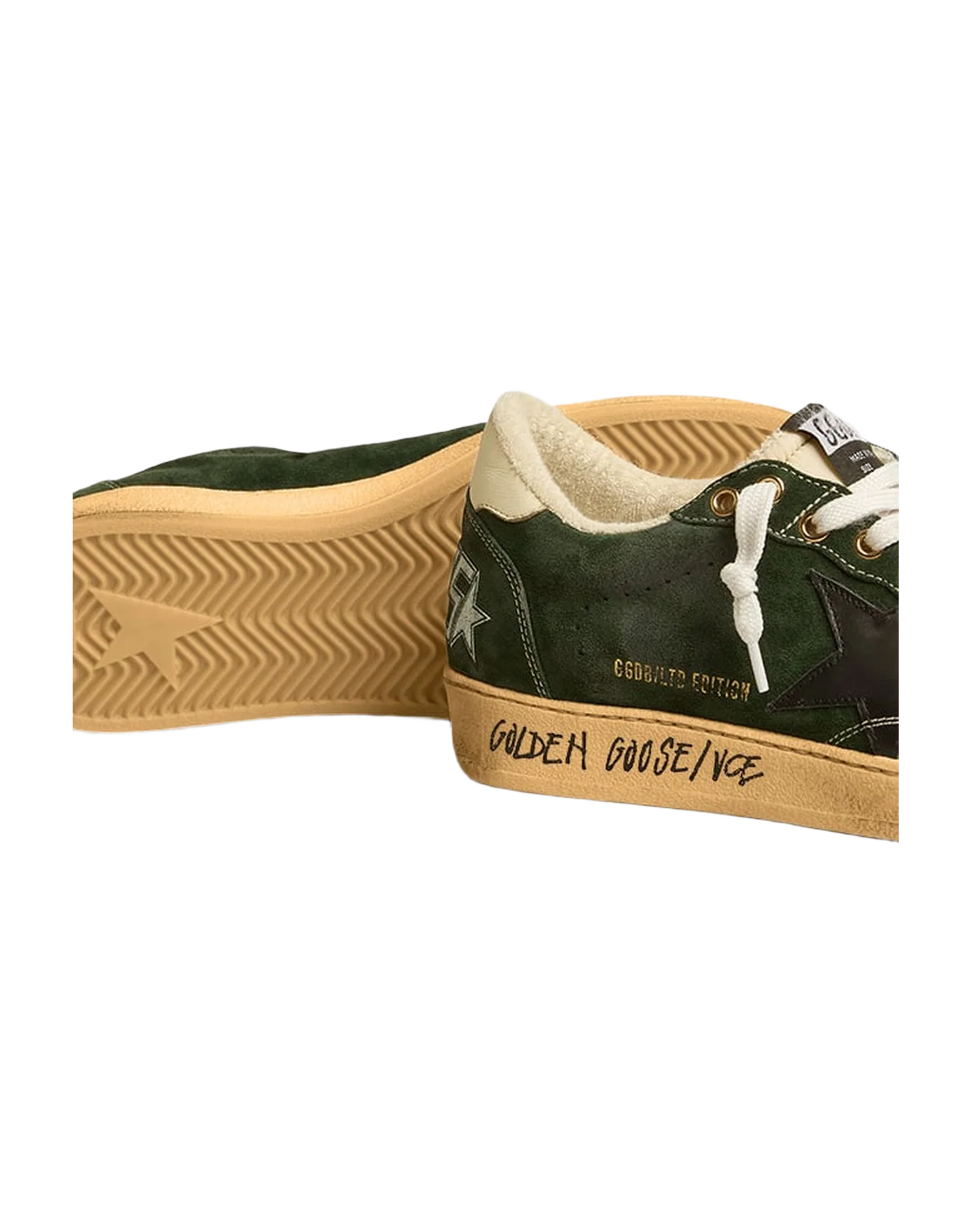 Men | Ball-Star Green Suede with Black Star | Dark Green x Black x Beige - Image 3