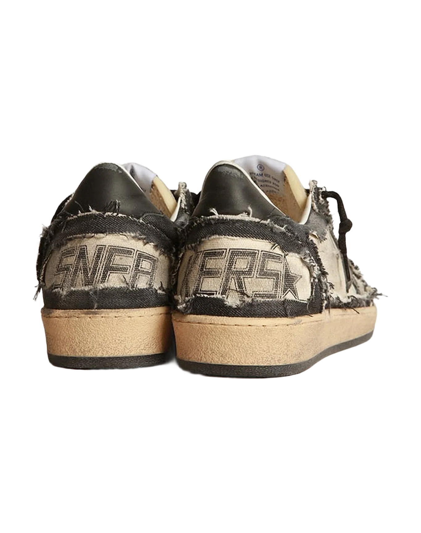 Men | Ball Star Lab White Canvas & Blue Denim with Black Leather Star | Milky White x Navy x Black - Image 8