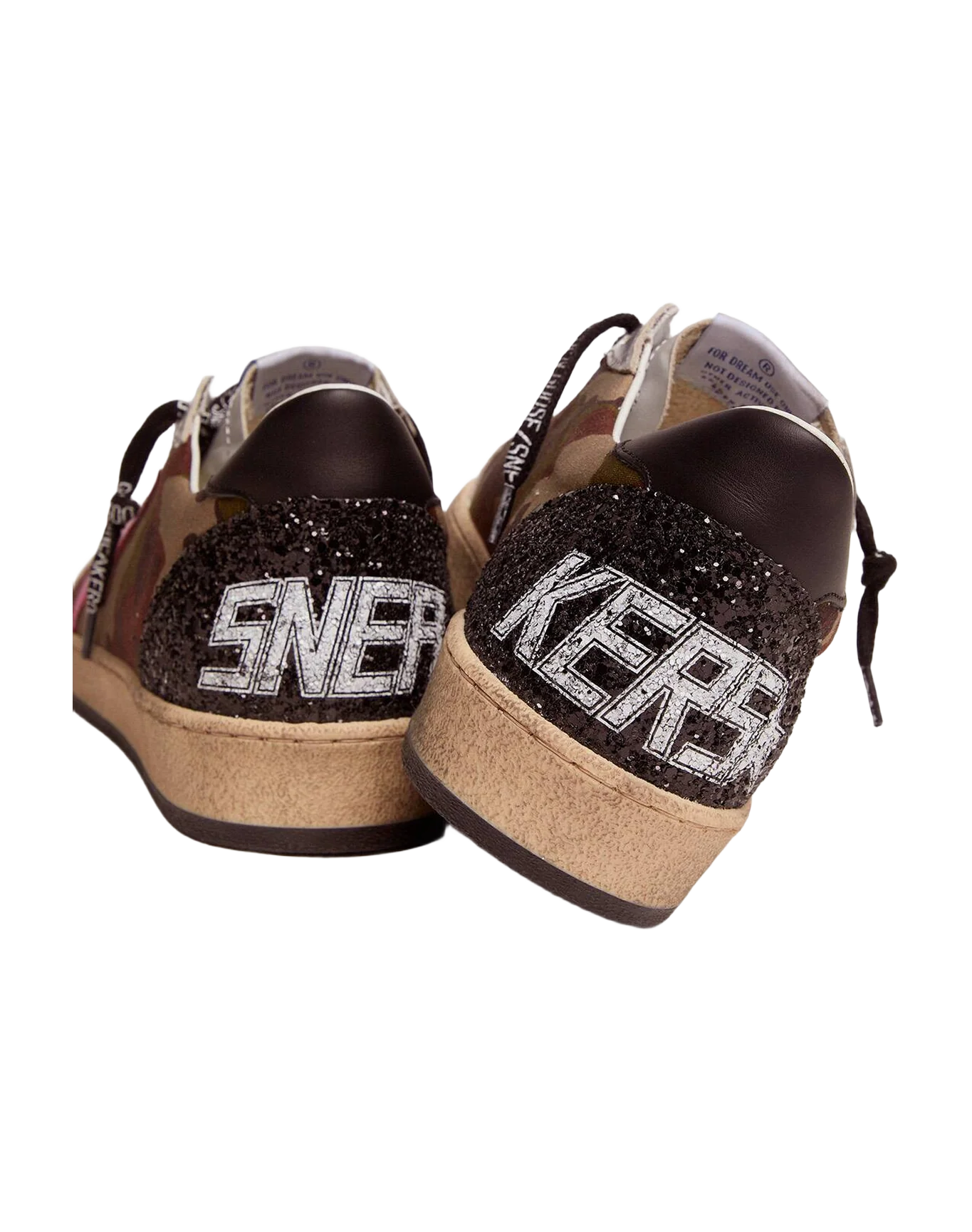 Men | Ball Star Ltd Sneakers with Camouflage Print & Fuchsia Star | Green Camouflage x Silver x Orchid Pink x Black - Image 2