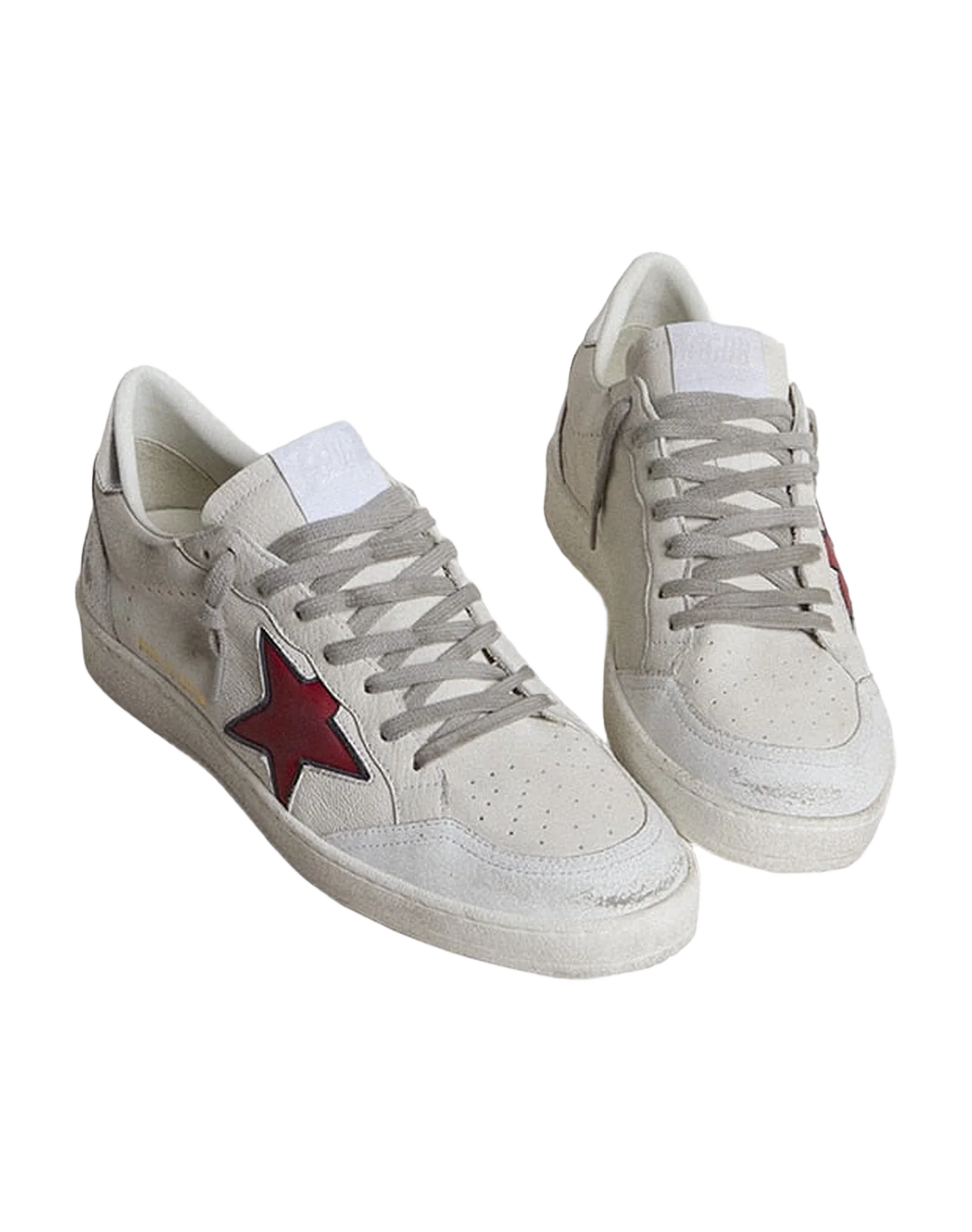 Men | Ball Star Ltd with Red Star & Silver Heel Tab | White x Red x Silver - Image 3