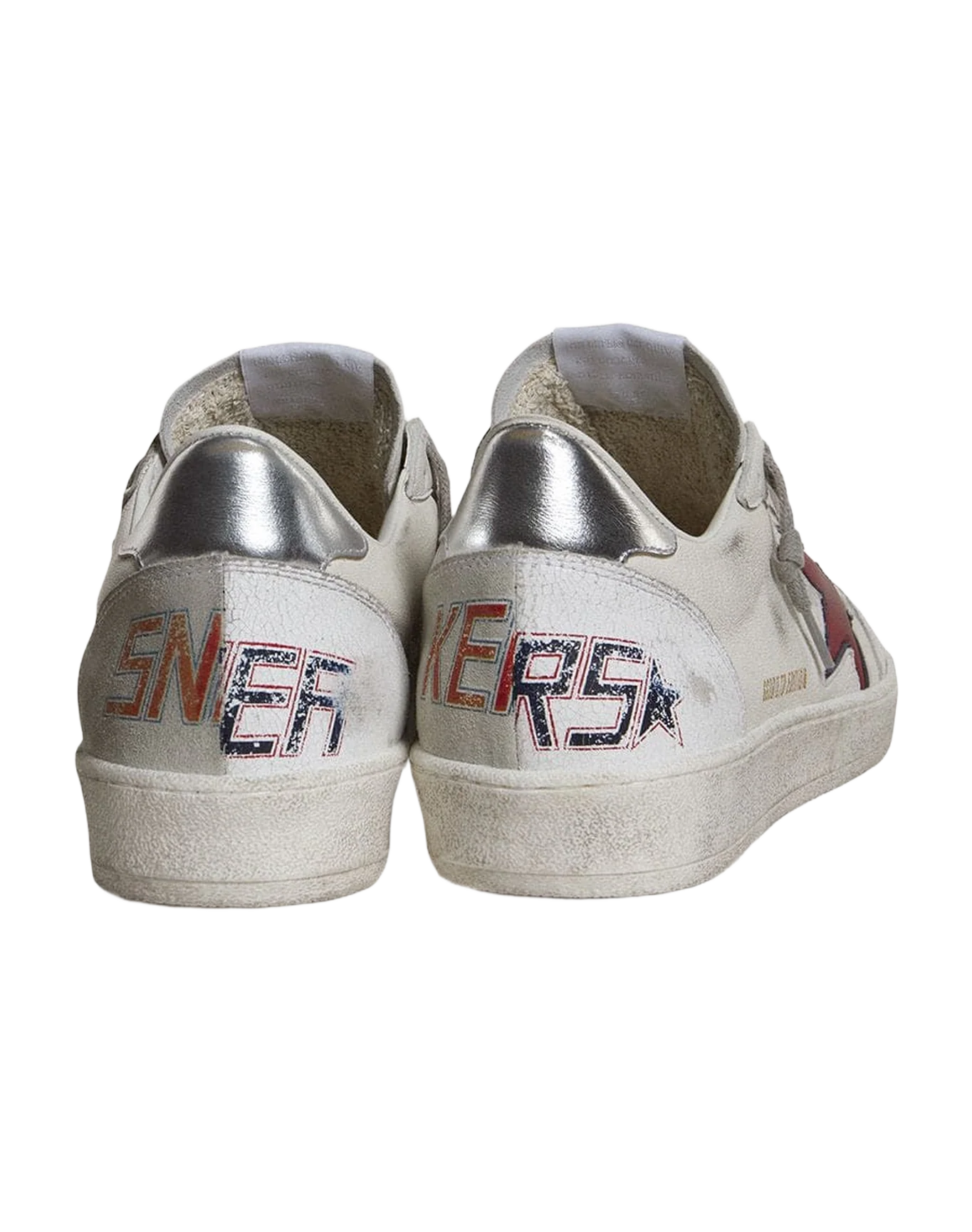 Men | Ball Star Ltd with Red Star & Silver Heel Tab | White x Red x Silver - Image 4