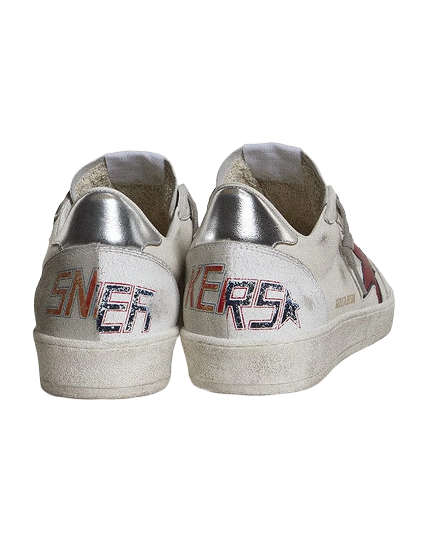 Men | Ball Star Ltd with Red Star & Silver Heel Tab | White x Red x Silver - Image 6