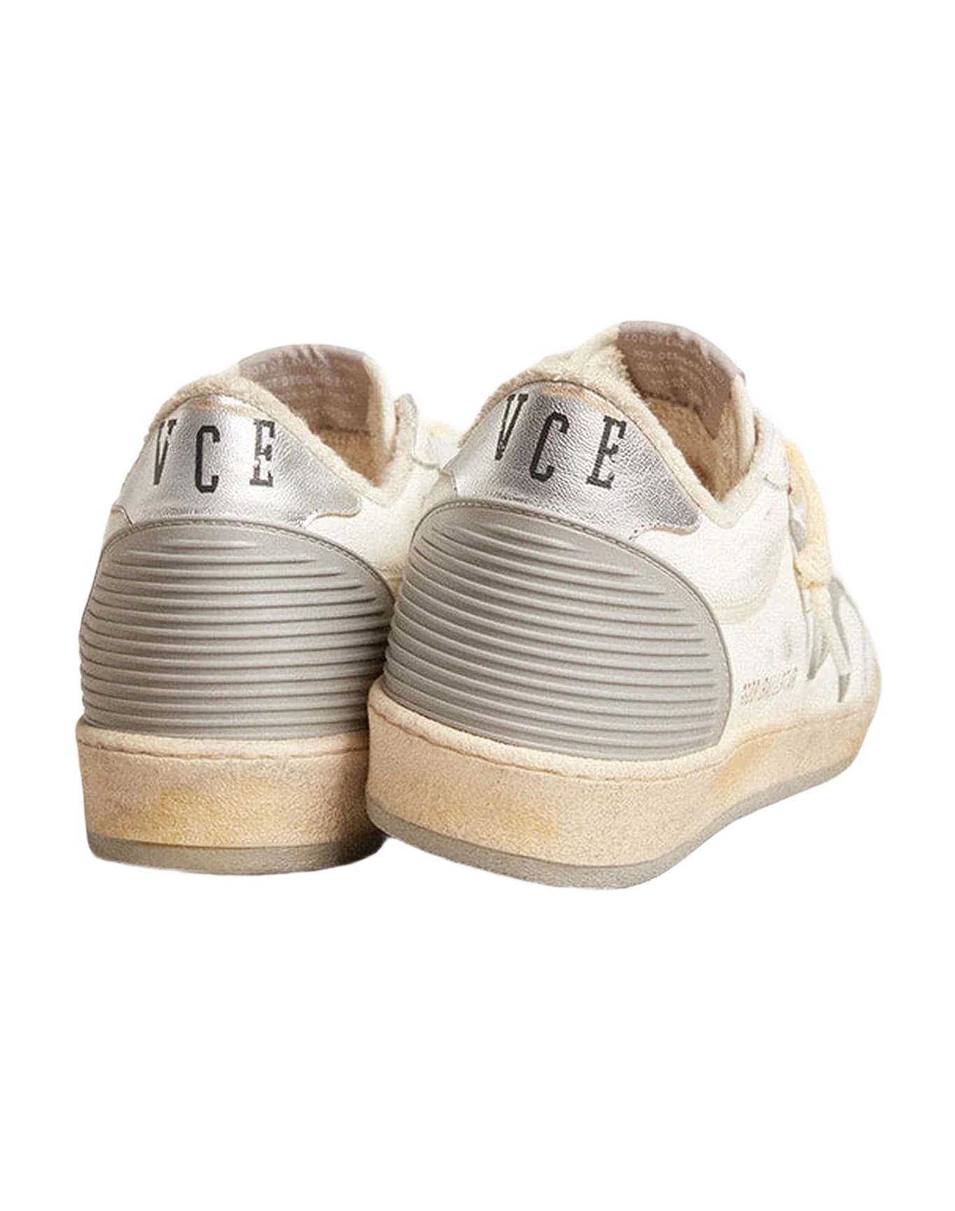 Men | Ball Star Nappa with Rubber Star & Silver Leather Heel Tab | White x Grey x Beige x Silver - Image 2